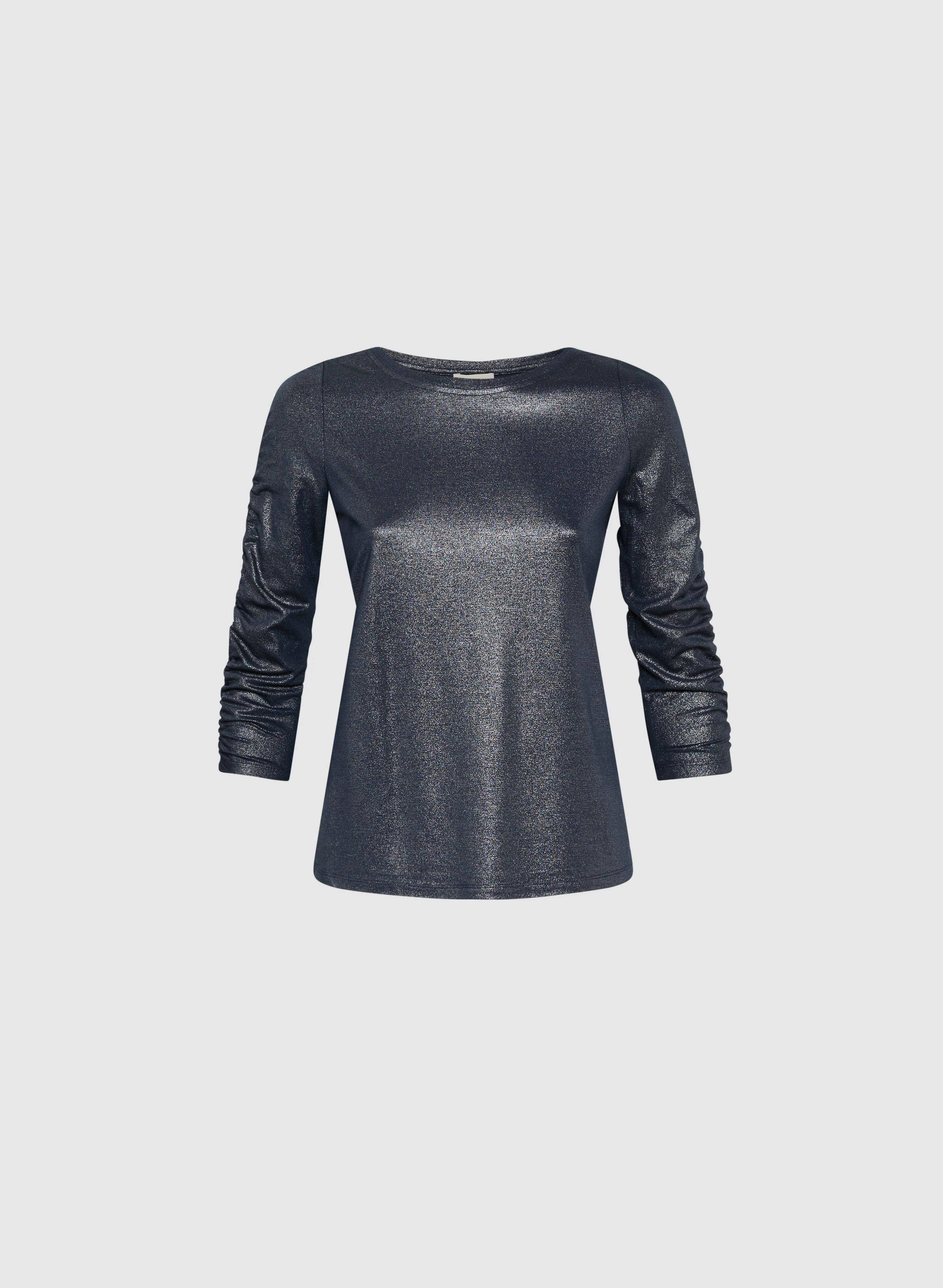 Foiled Shirred Sleeve Top - Image 6