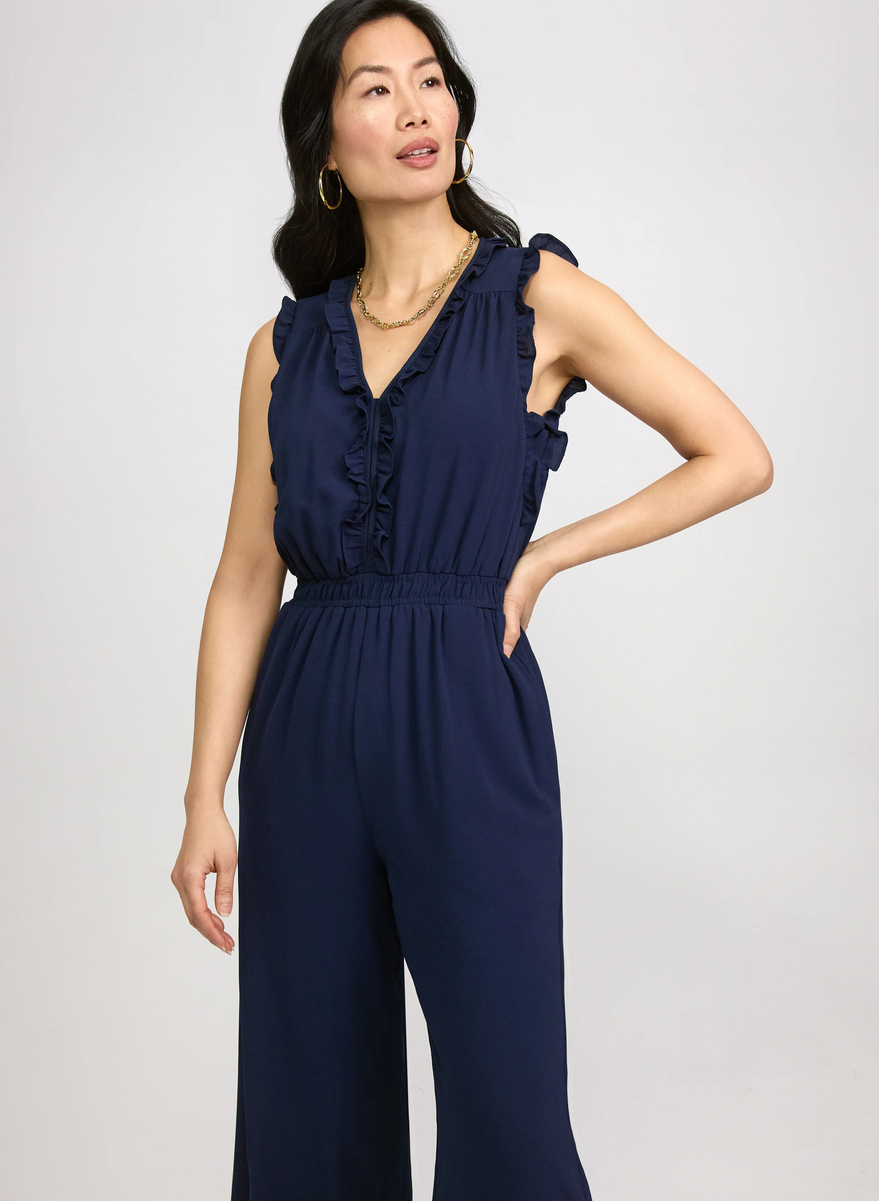 Frilled Trim Jumpsuit - Short - Image 2