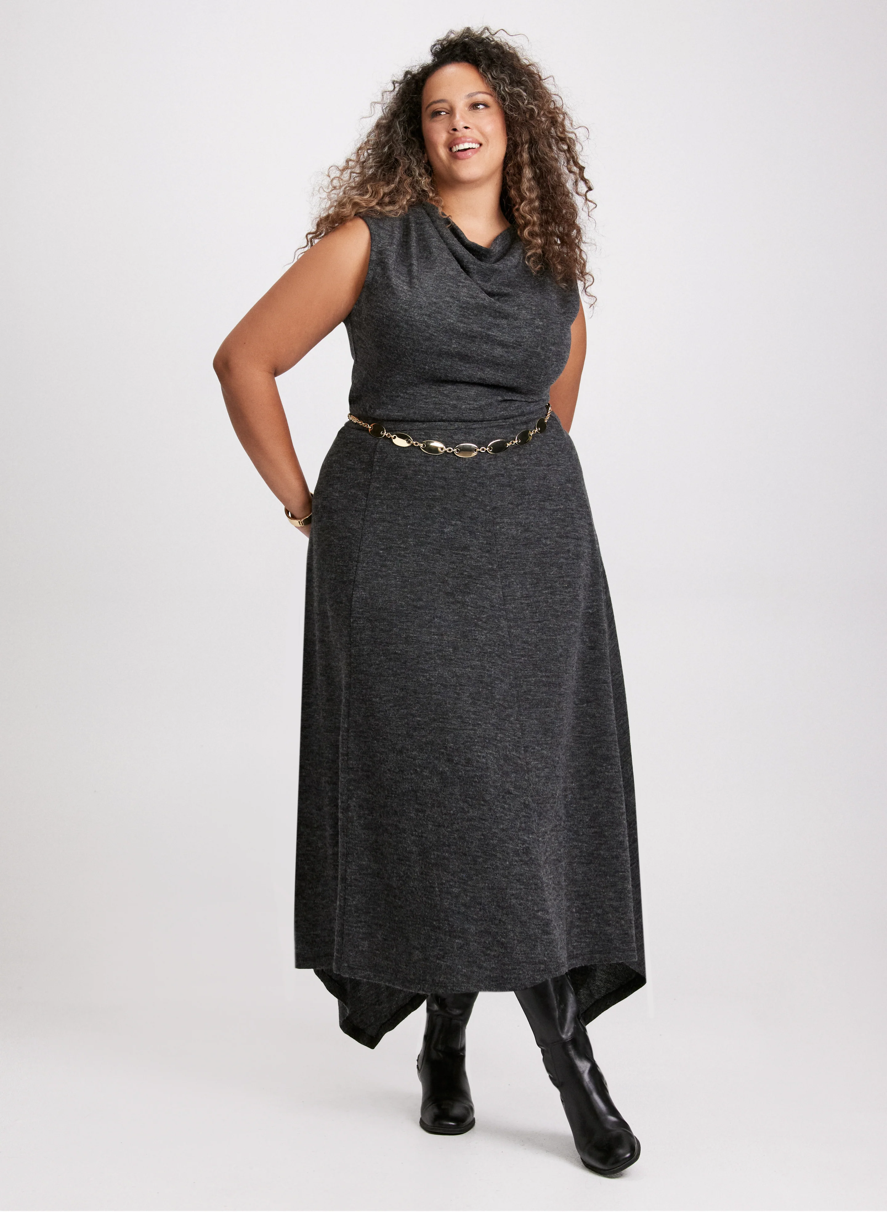 Cowl Neck Sleeveless Sweater - Image 3