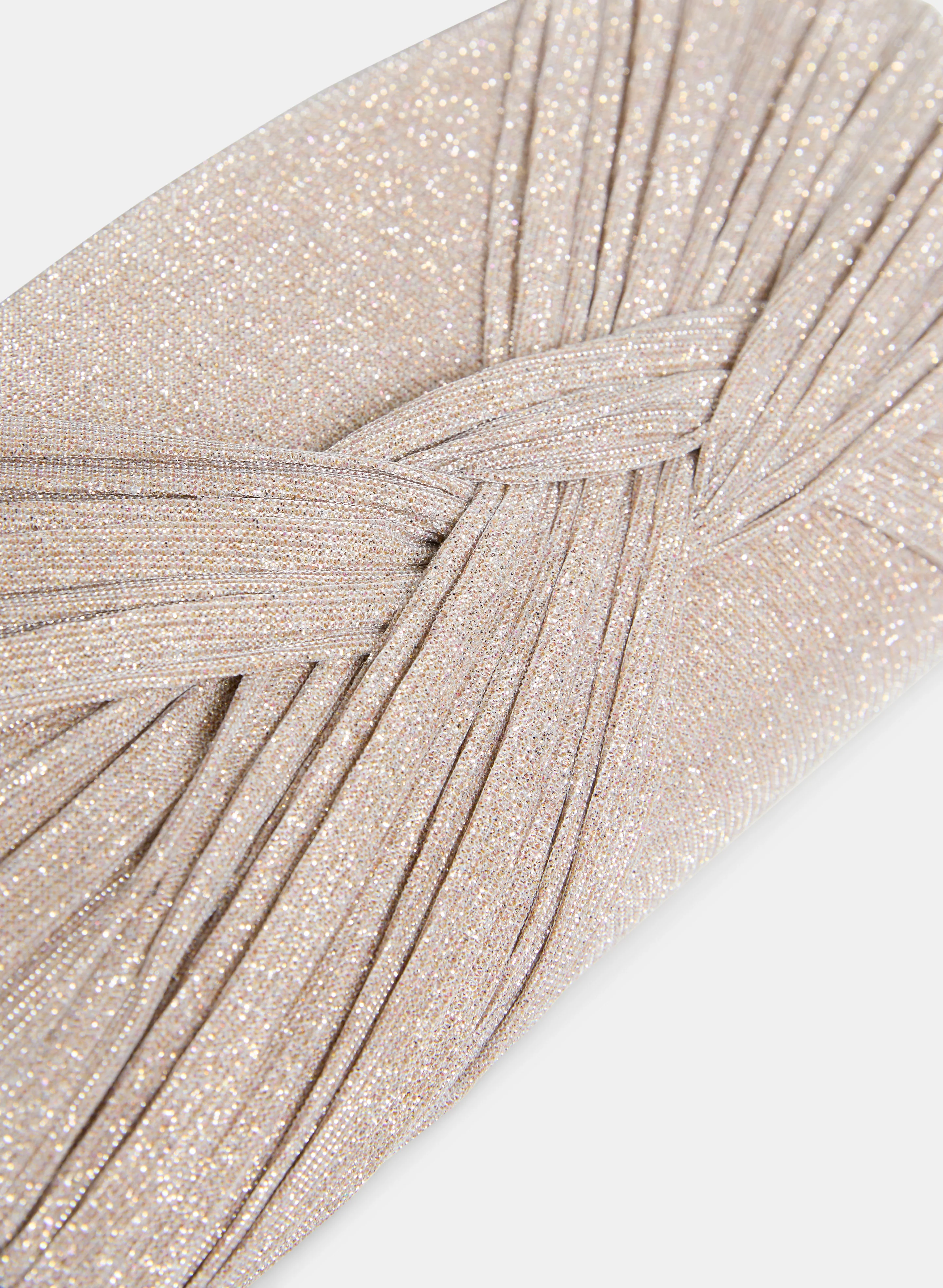Gathered Flap Glitter Clutch - Image 2