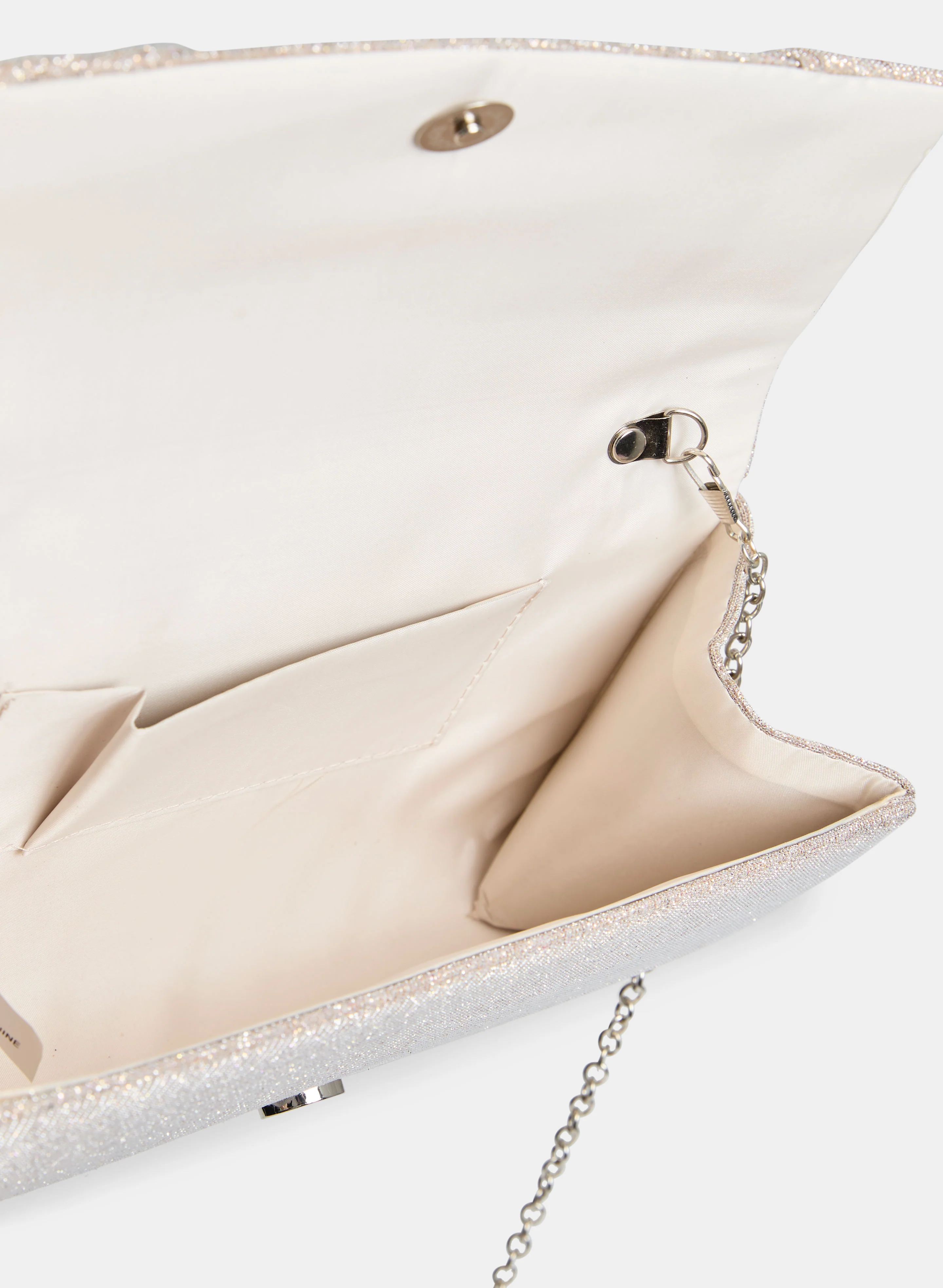 Gathered Flap Glitter Clutch - Image 4