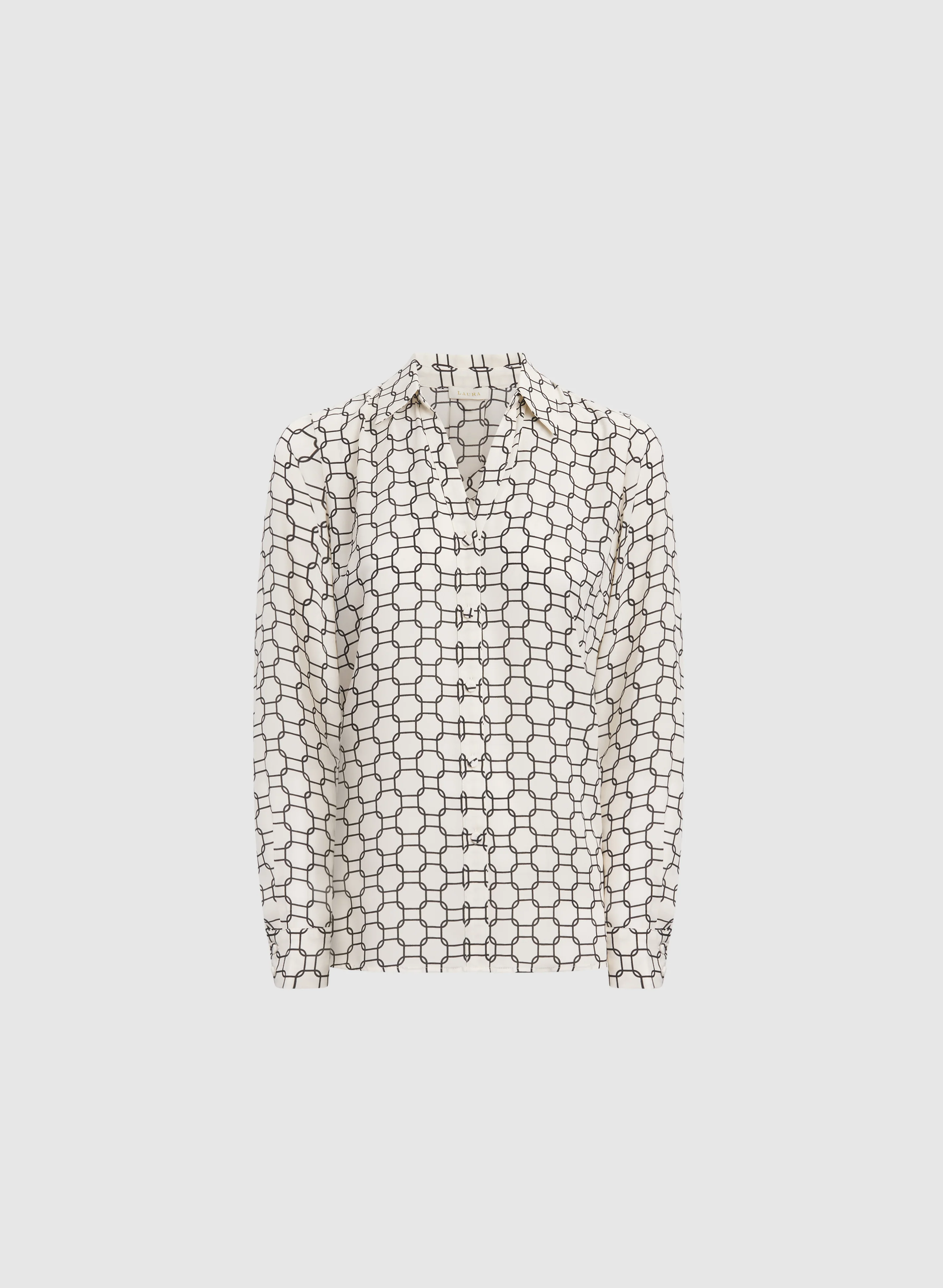 Geometric Button-Down Blouse - Image 6