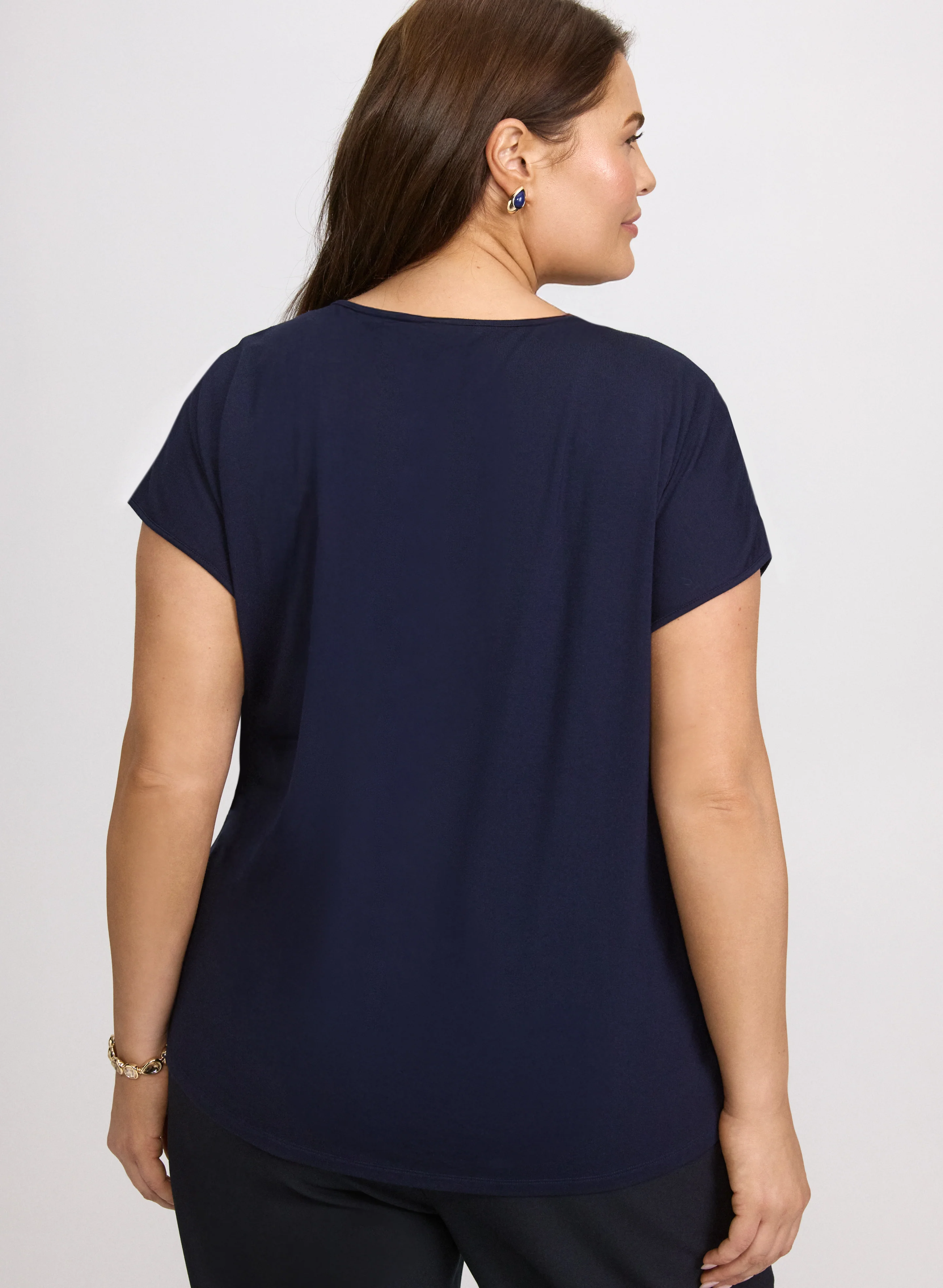 Geometric Cap Sleeve Top - Image 2
