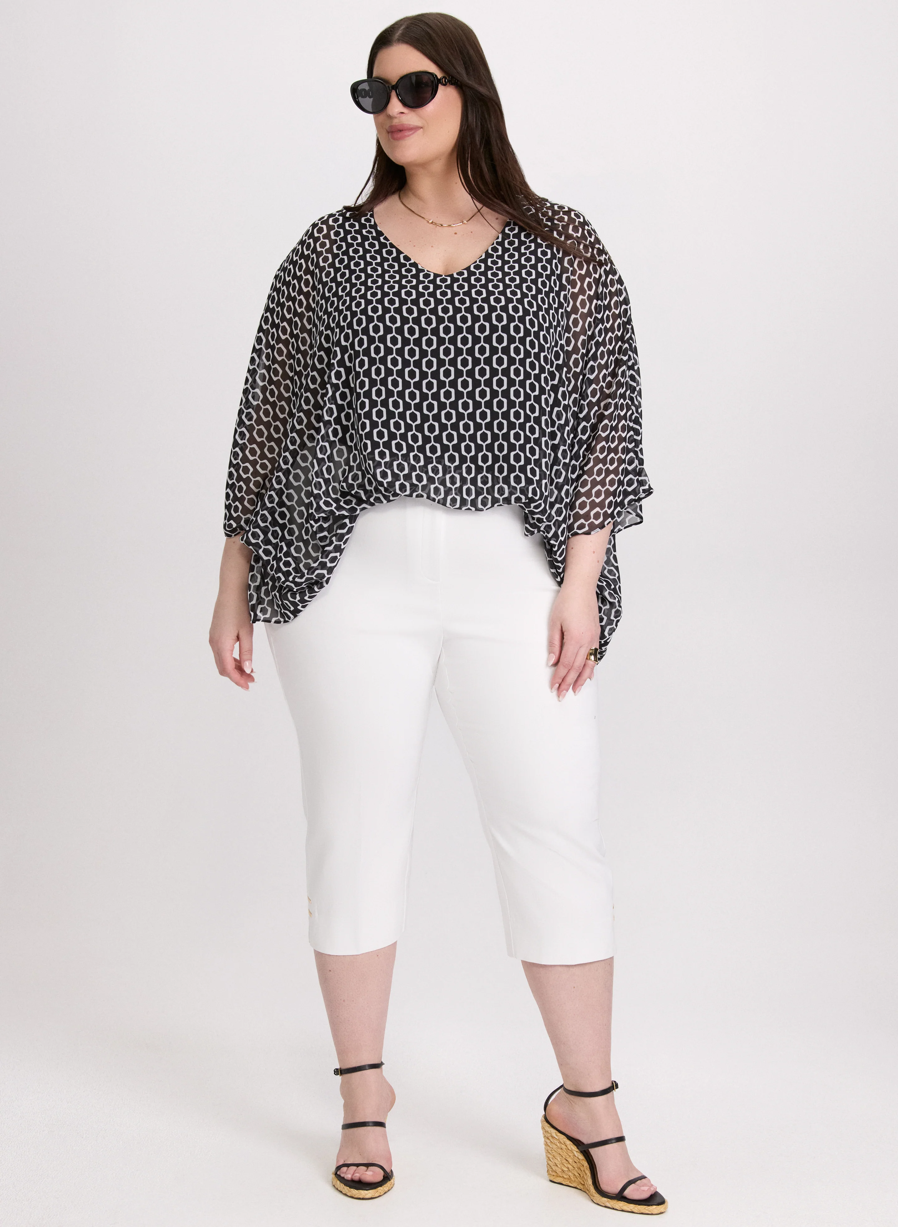 Geometric Chiffon Blouse - Image 3