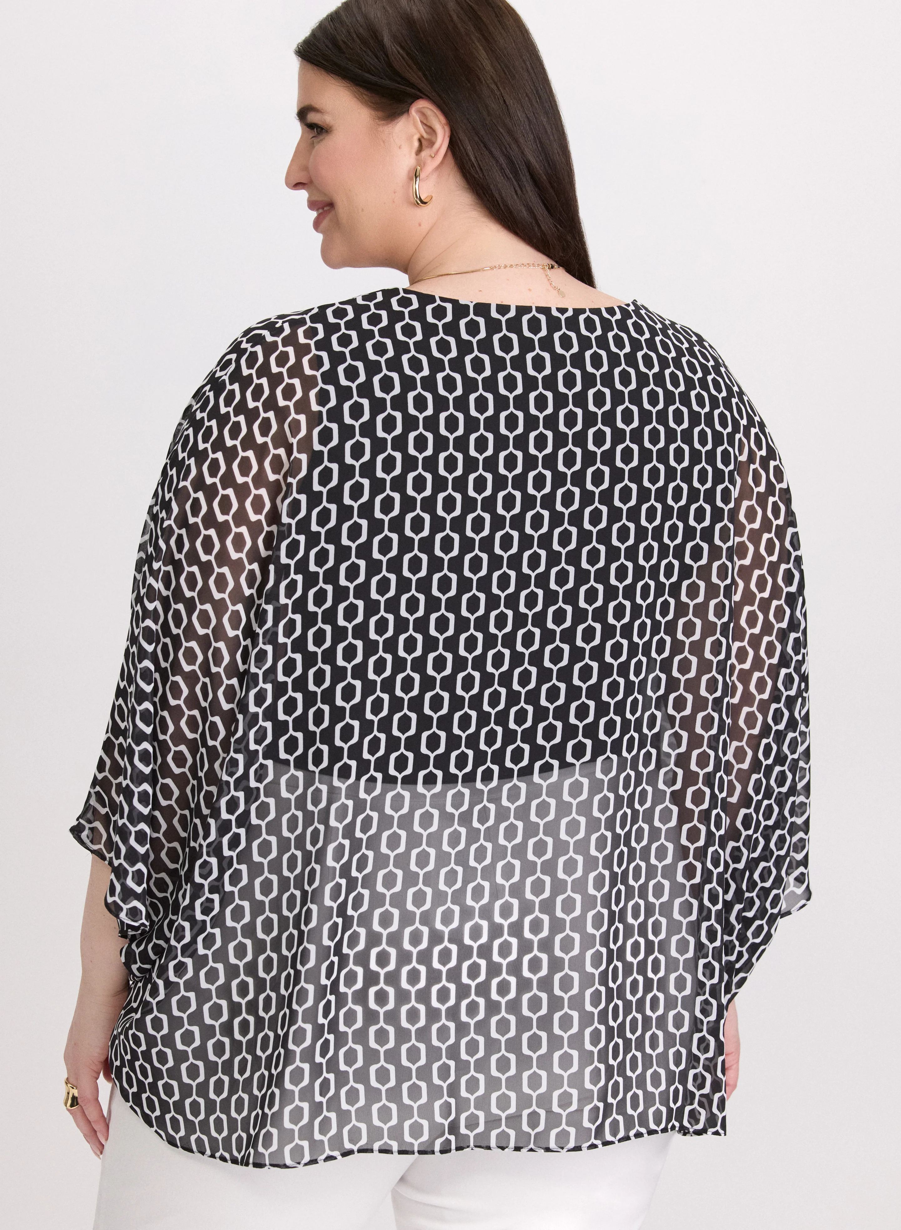 Geometric Chiffon Blouse - Image 4