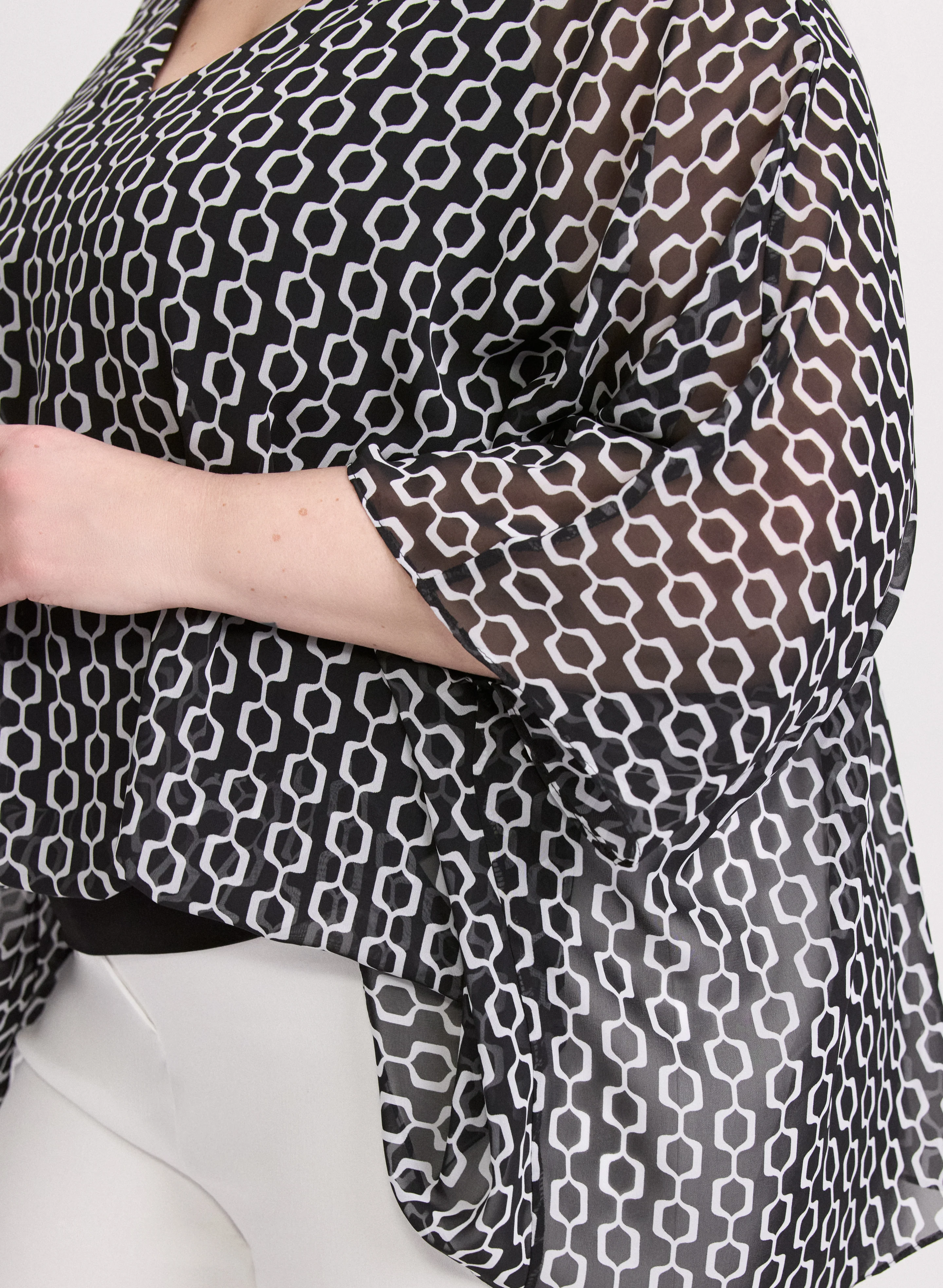 Geometric Chiffon Blouse - Image 5