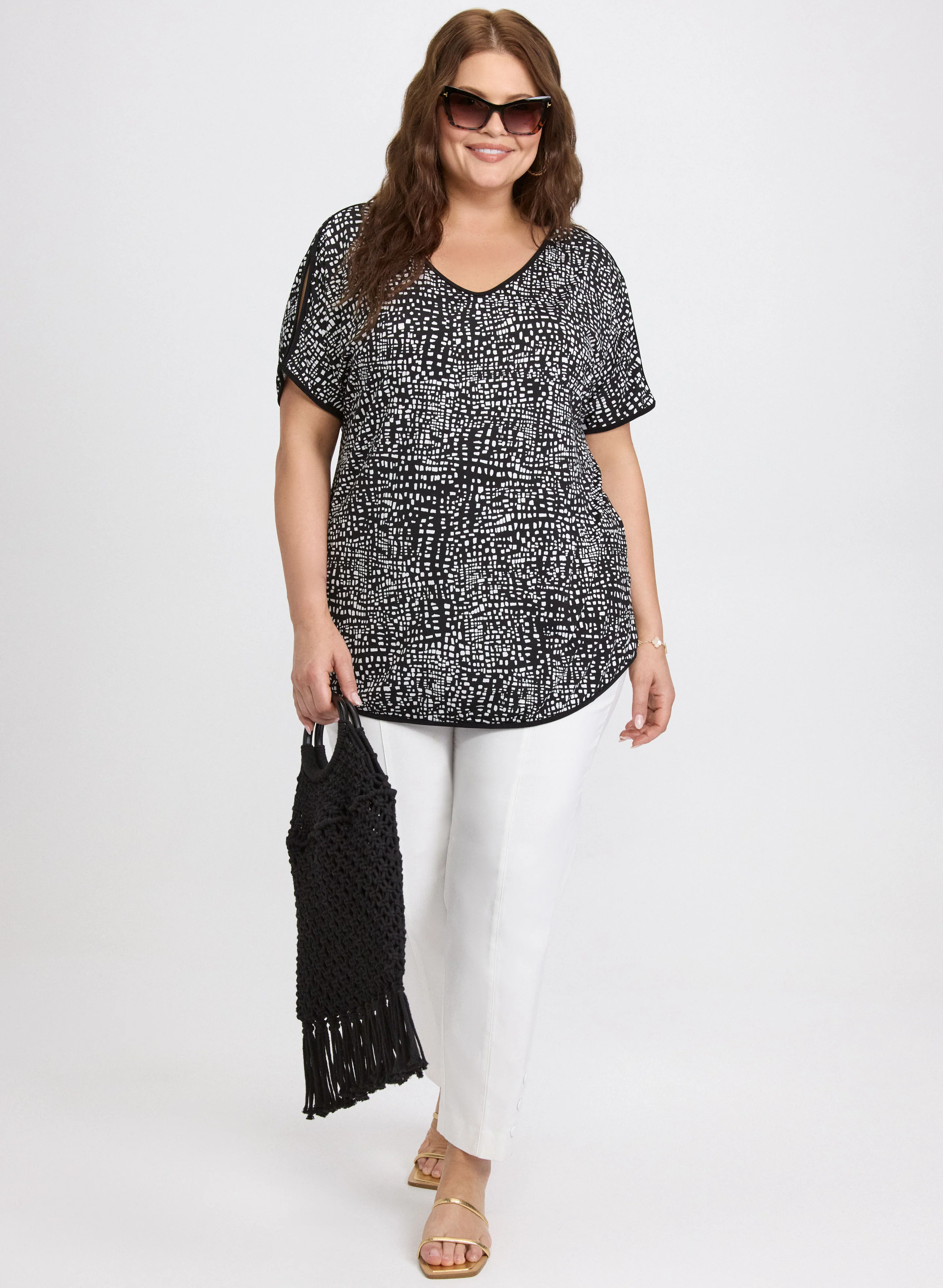 Geometric Cold-Shoulder Top - Image 3
