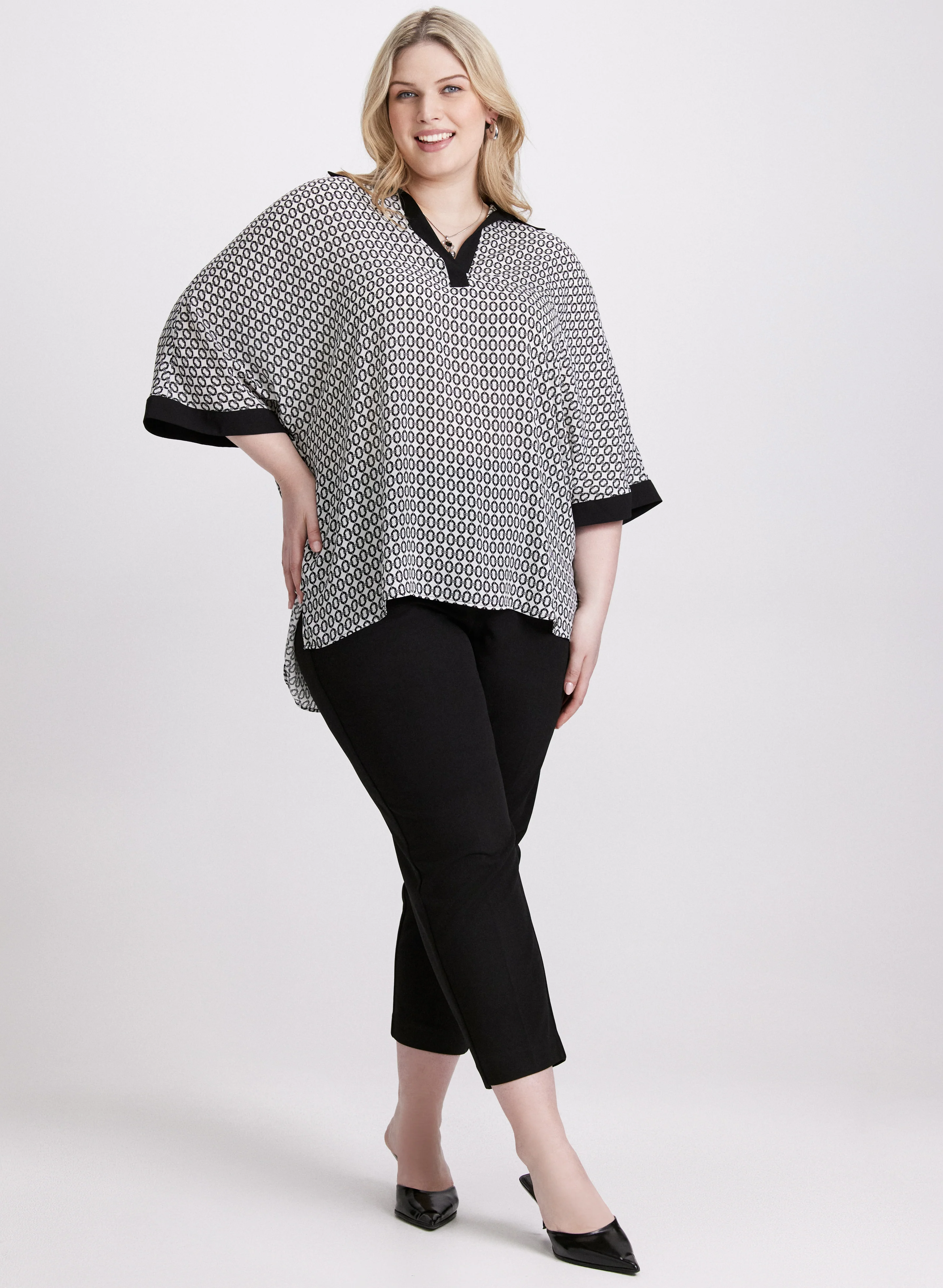 Geometric Contrast Blouse - Image 3