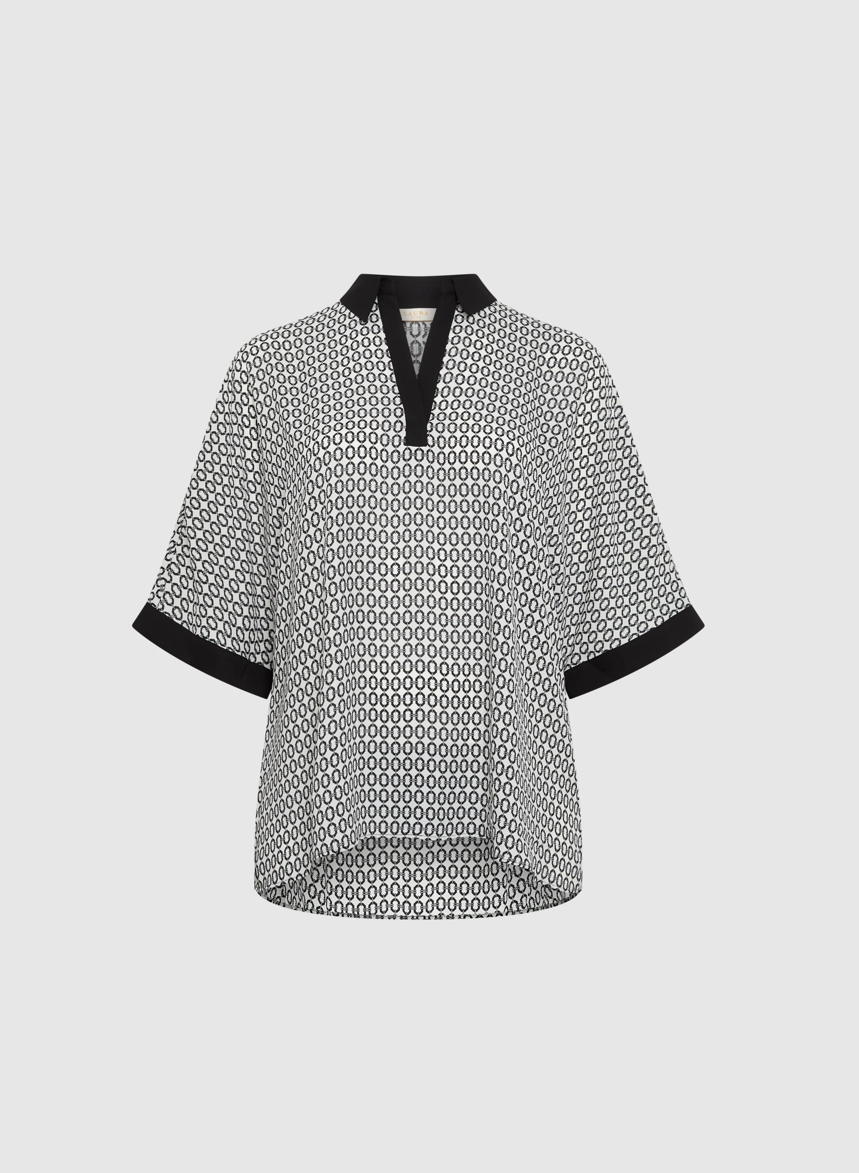 Geometric Contrast Blouse - Image 6