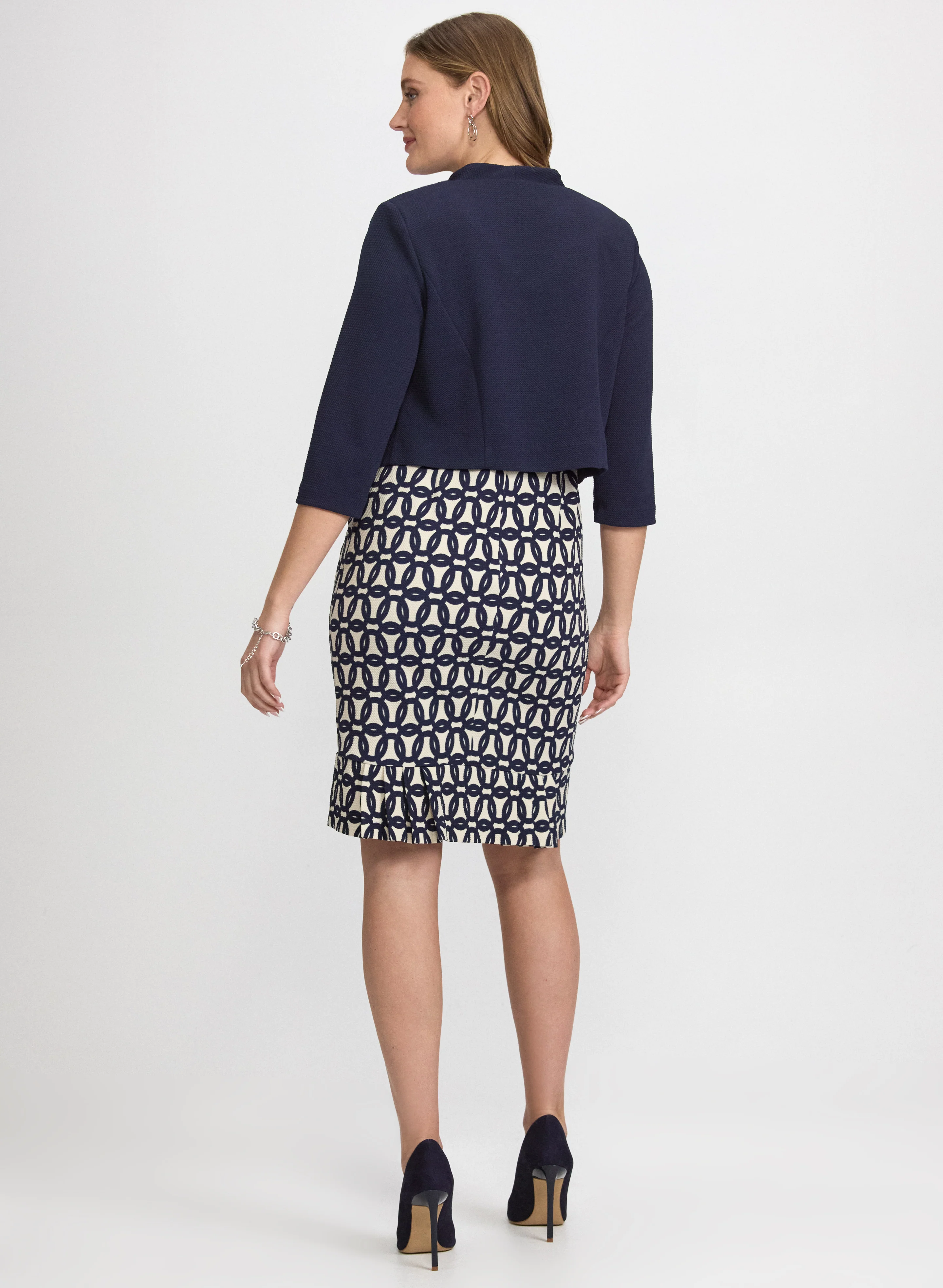 Geometric Dress & Jacket Set - Image 4
