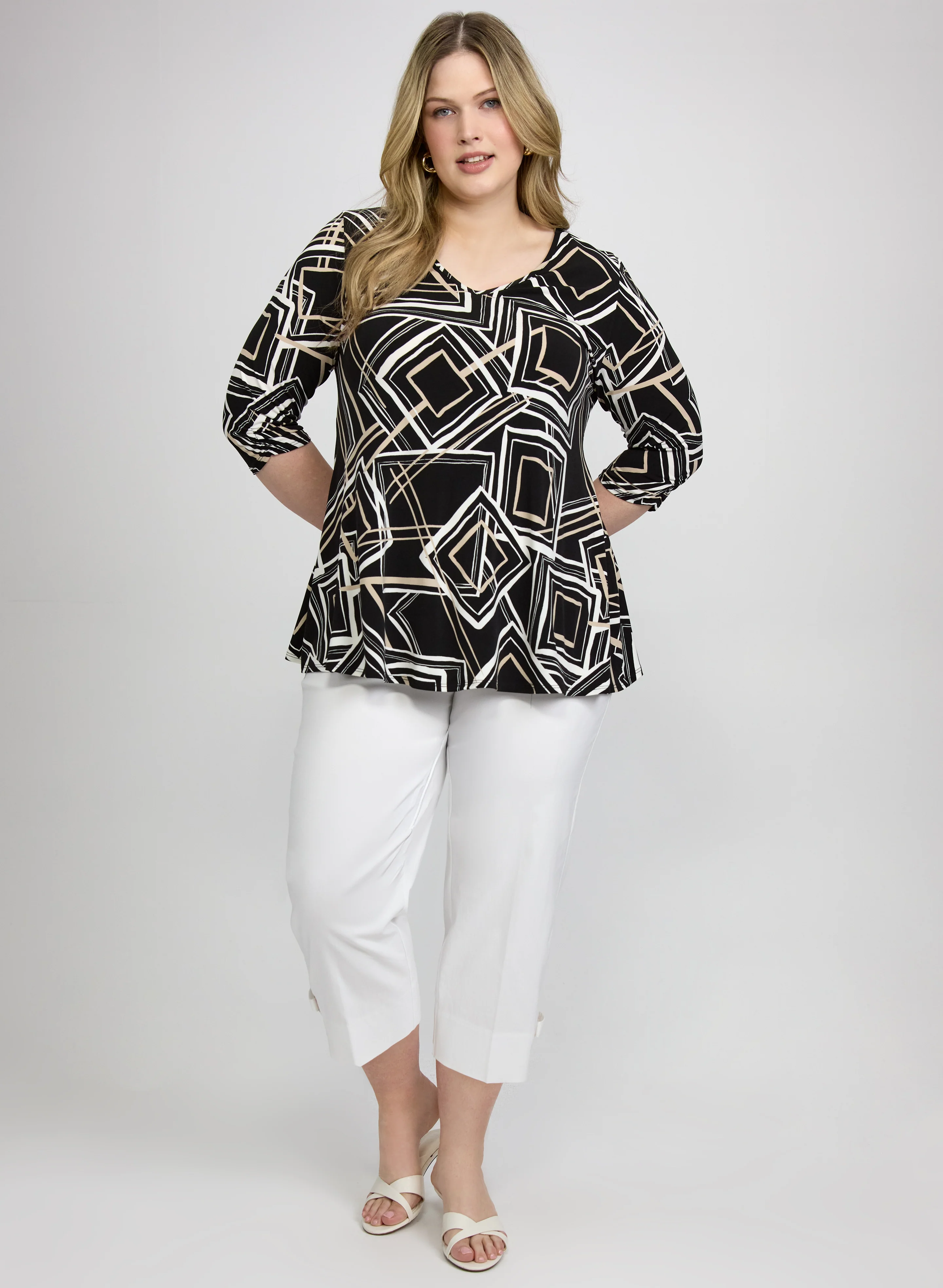 Geometric Jersey Top - Image 3