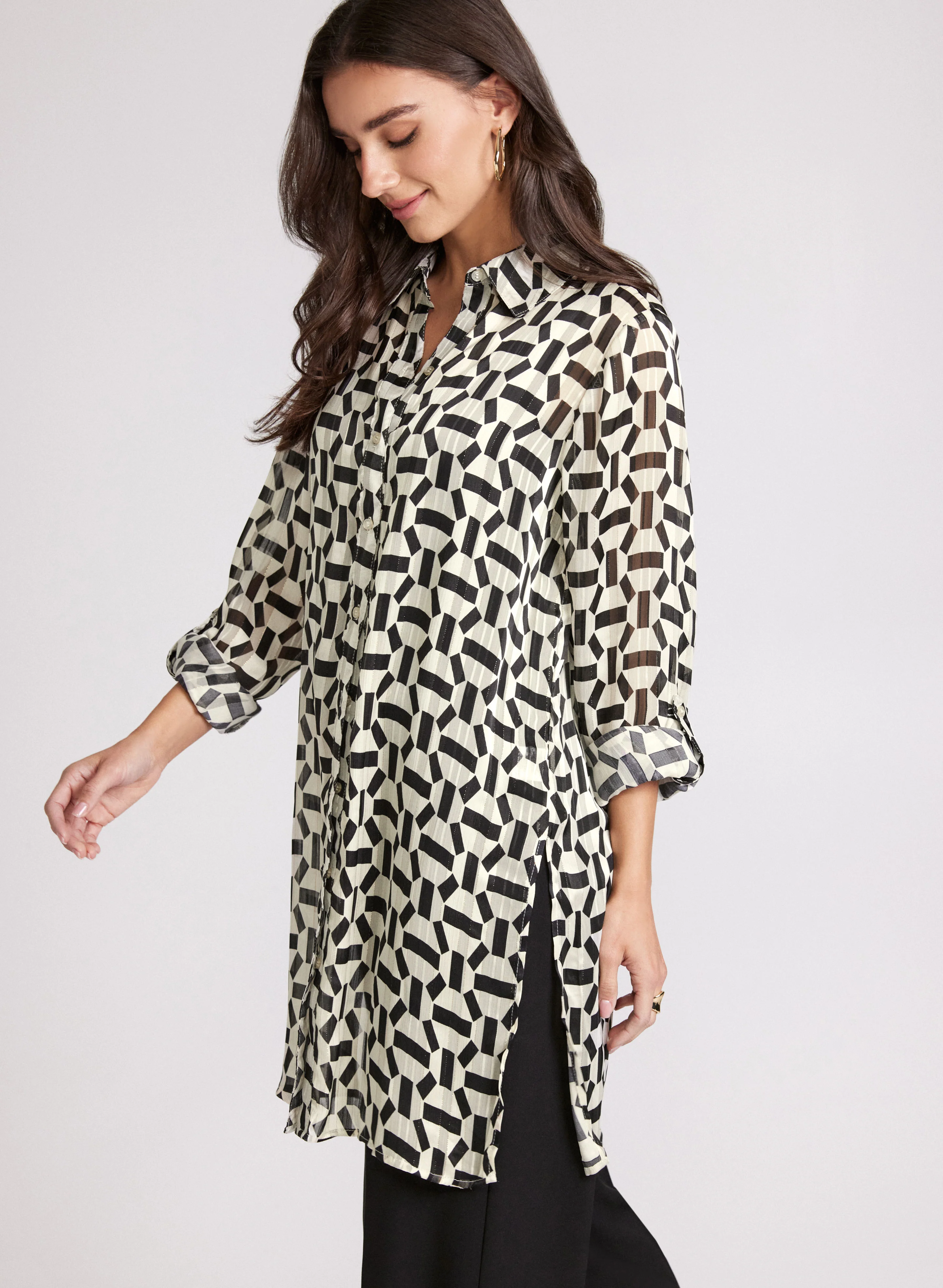 Geometric Print Blouse - Image 2