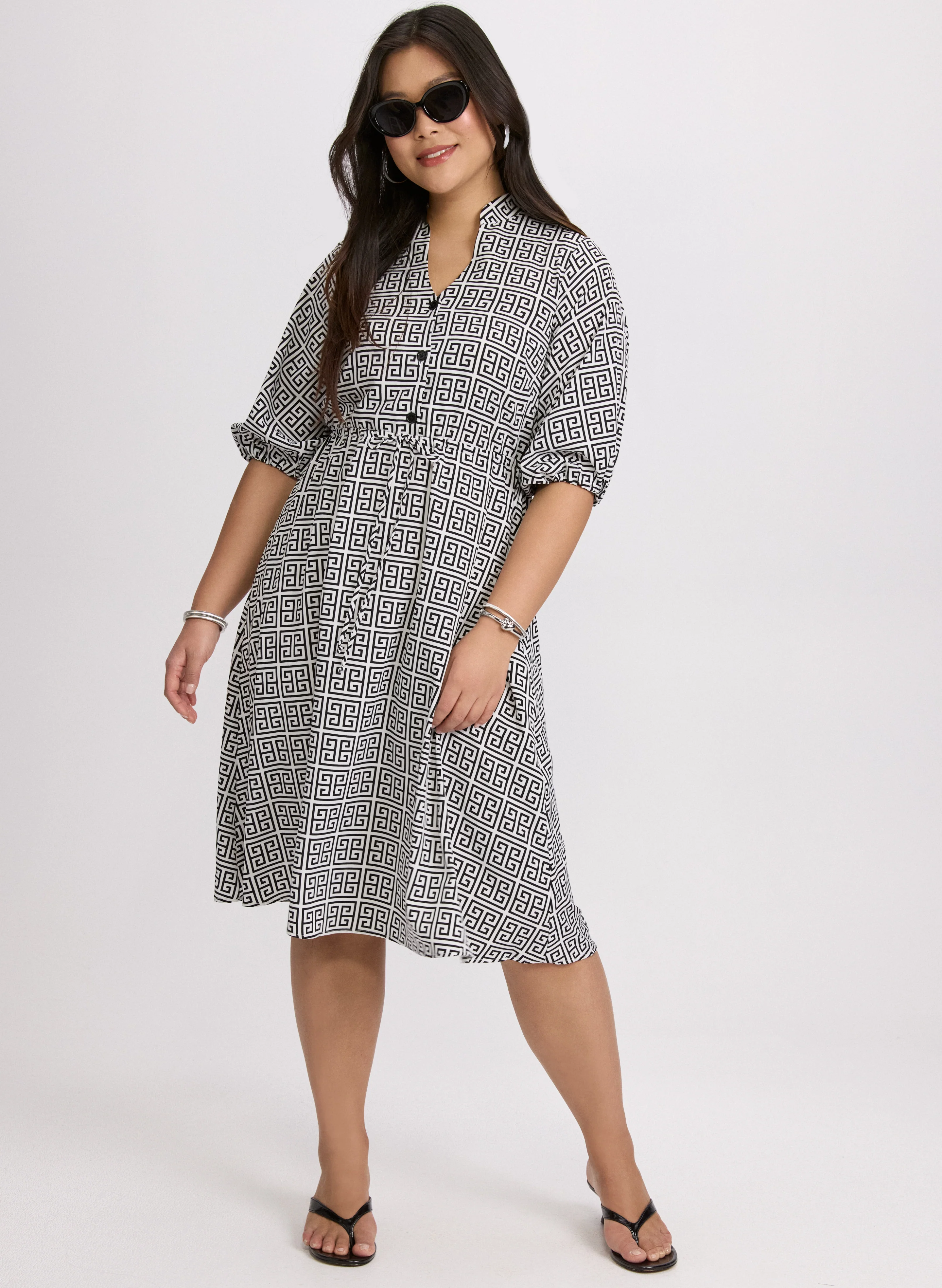 Geometric Print Dress - Image 4