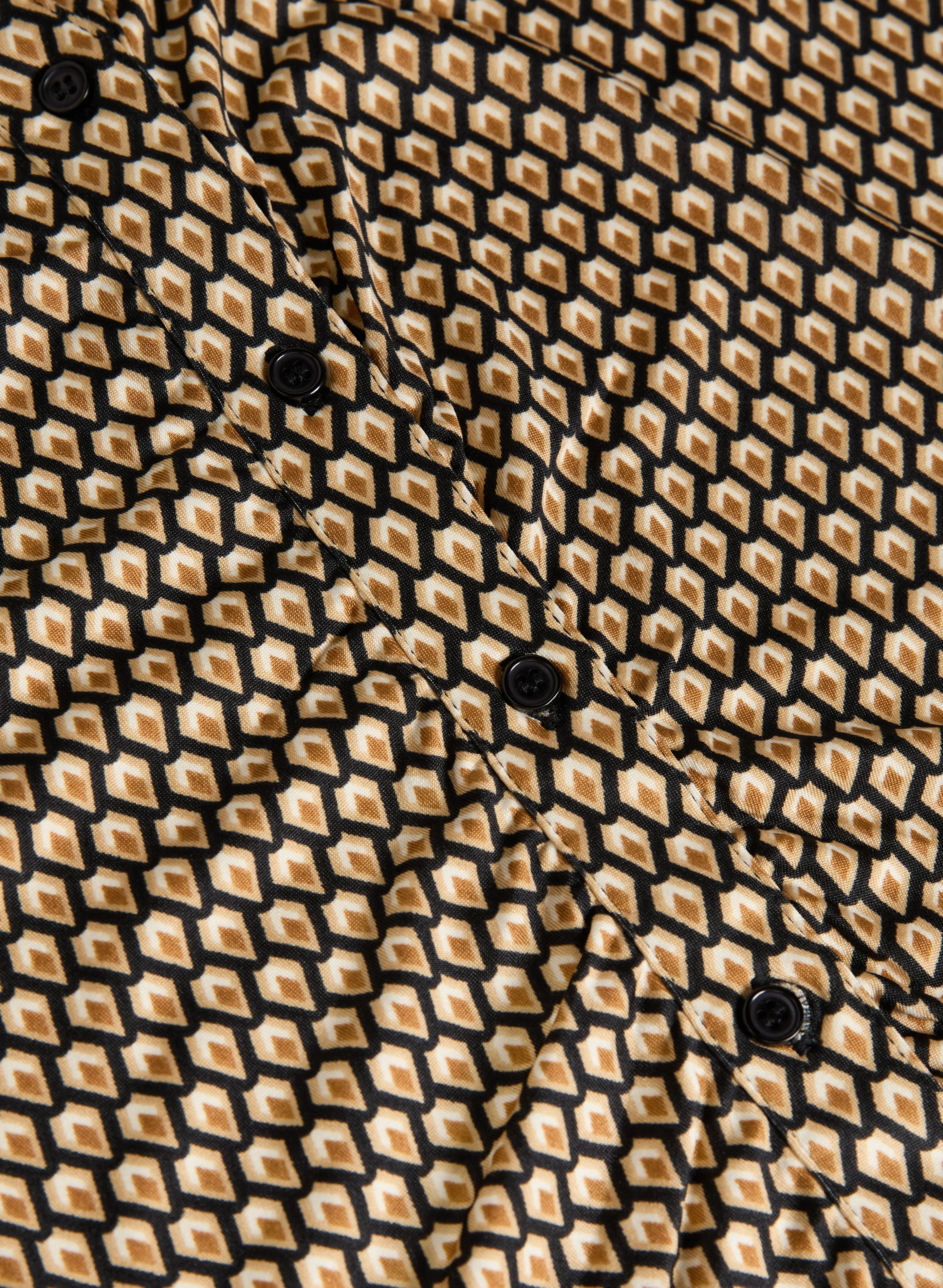 Geometric Print Polo Top - Image 8