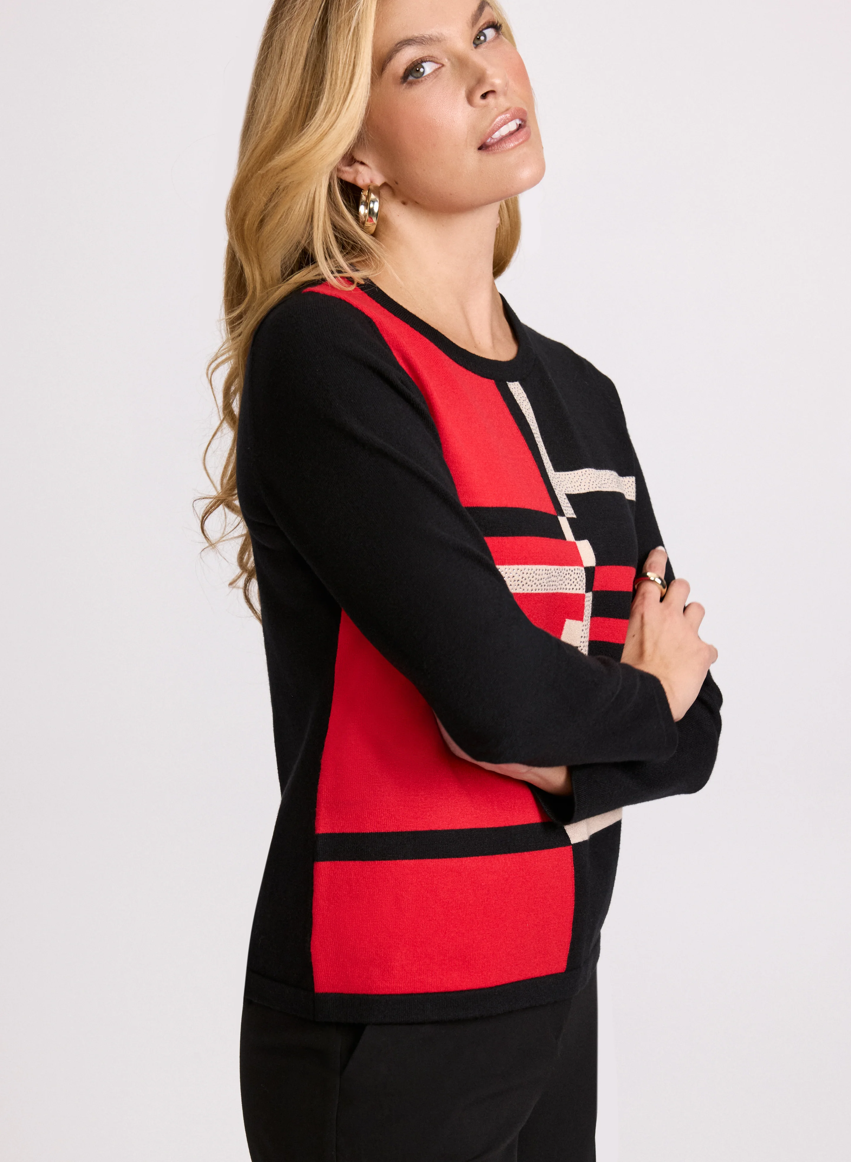 Geometric Print Sweater - Image 2