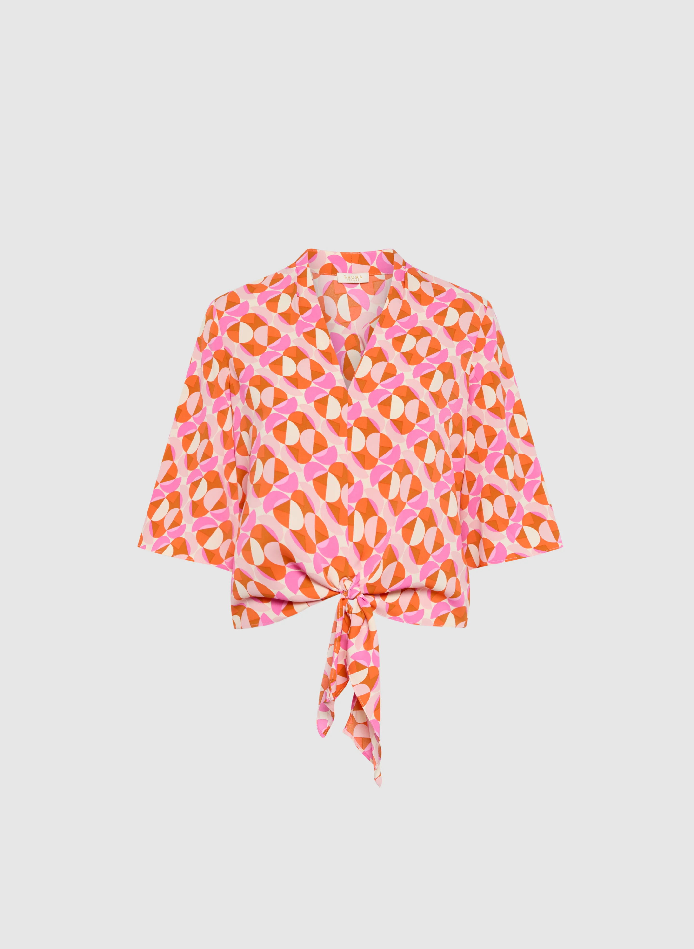 Geometric Tie Blouse - Image 5