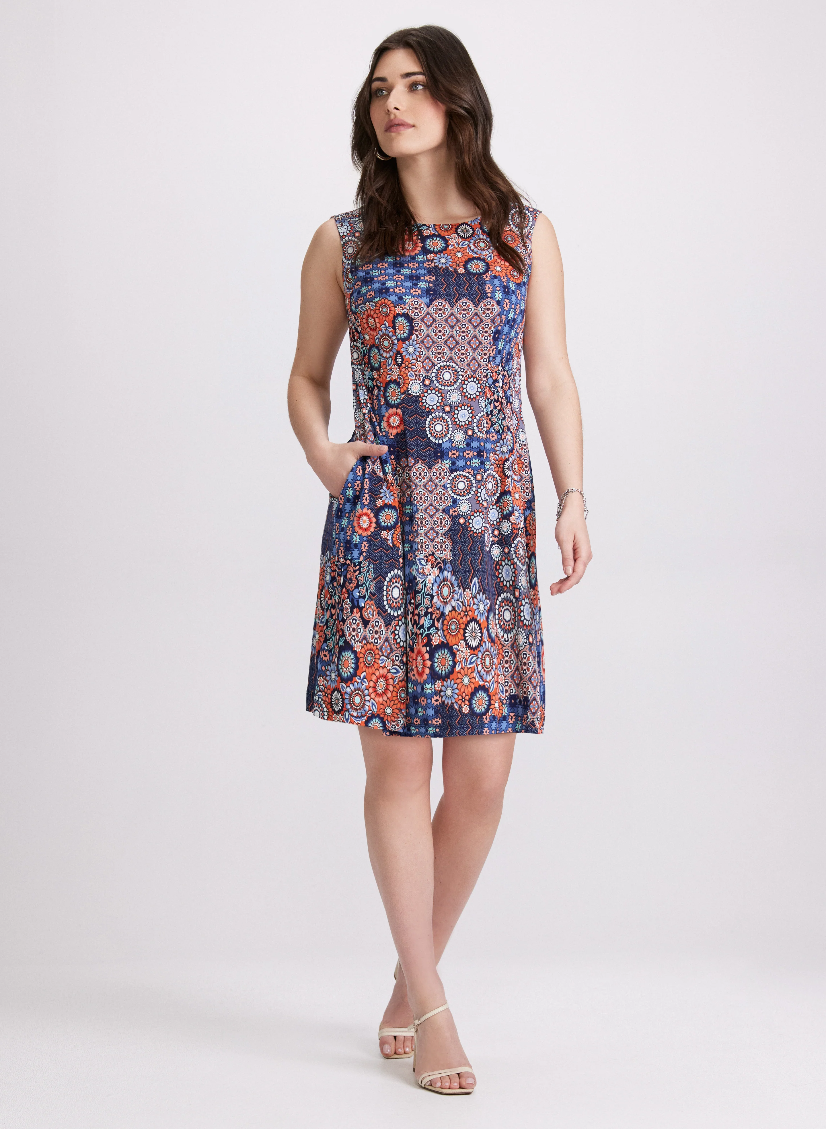 Geometric Tile Print Dress