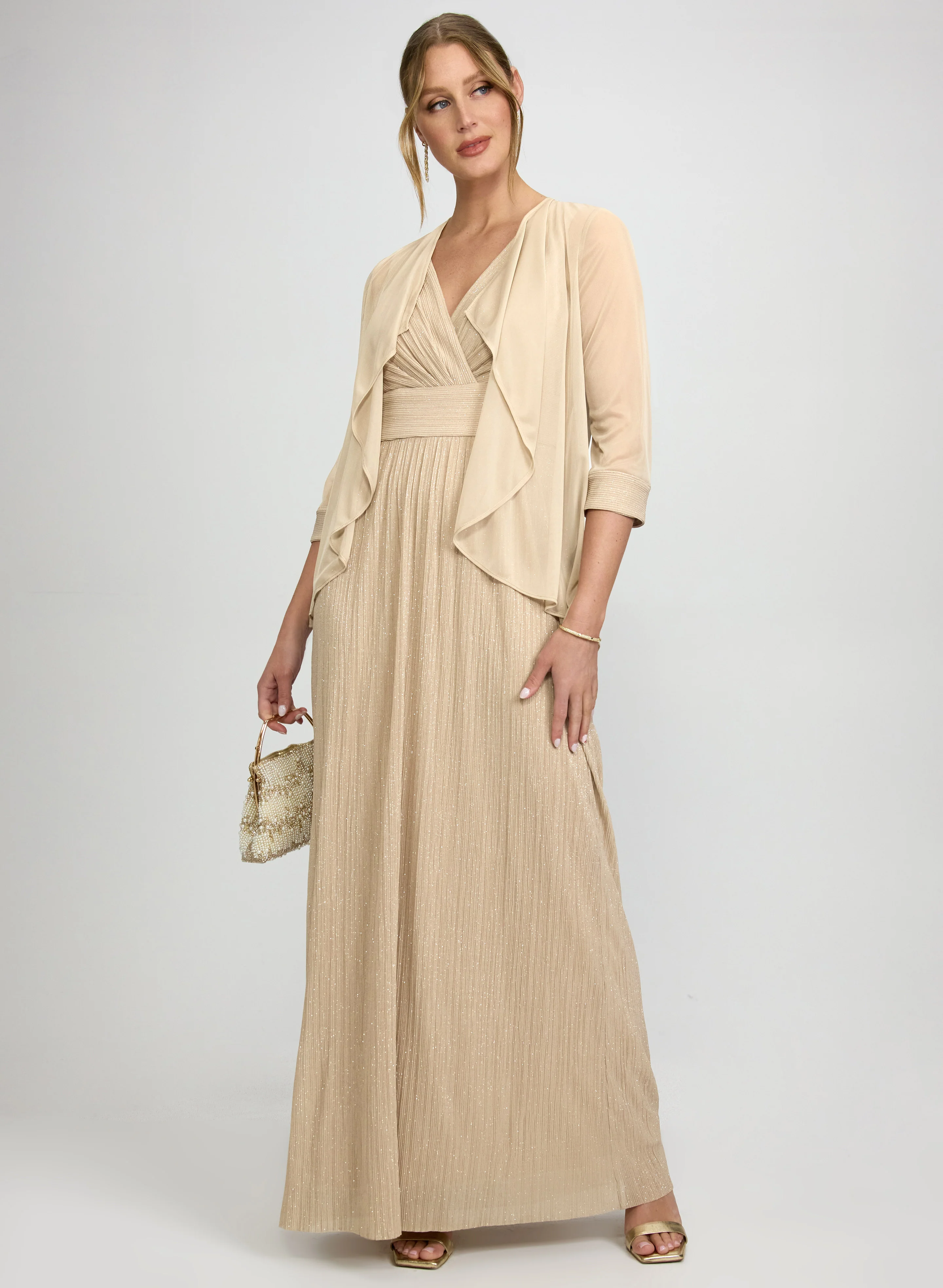 Glitter Dress & Chiffon Jacket Set