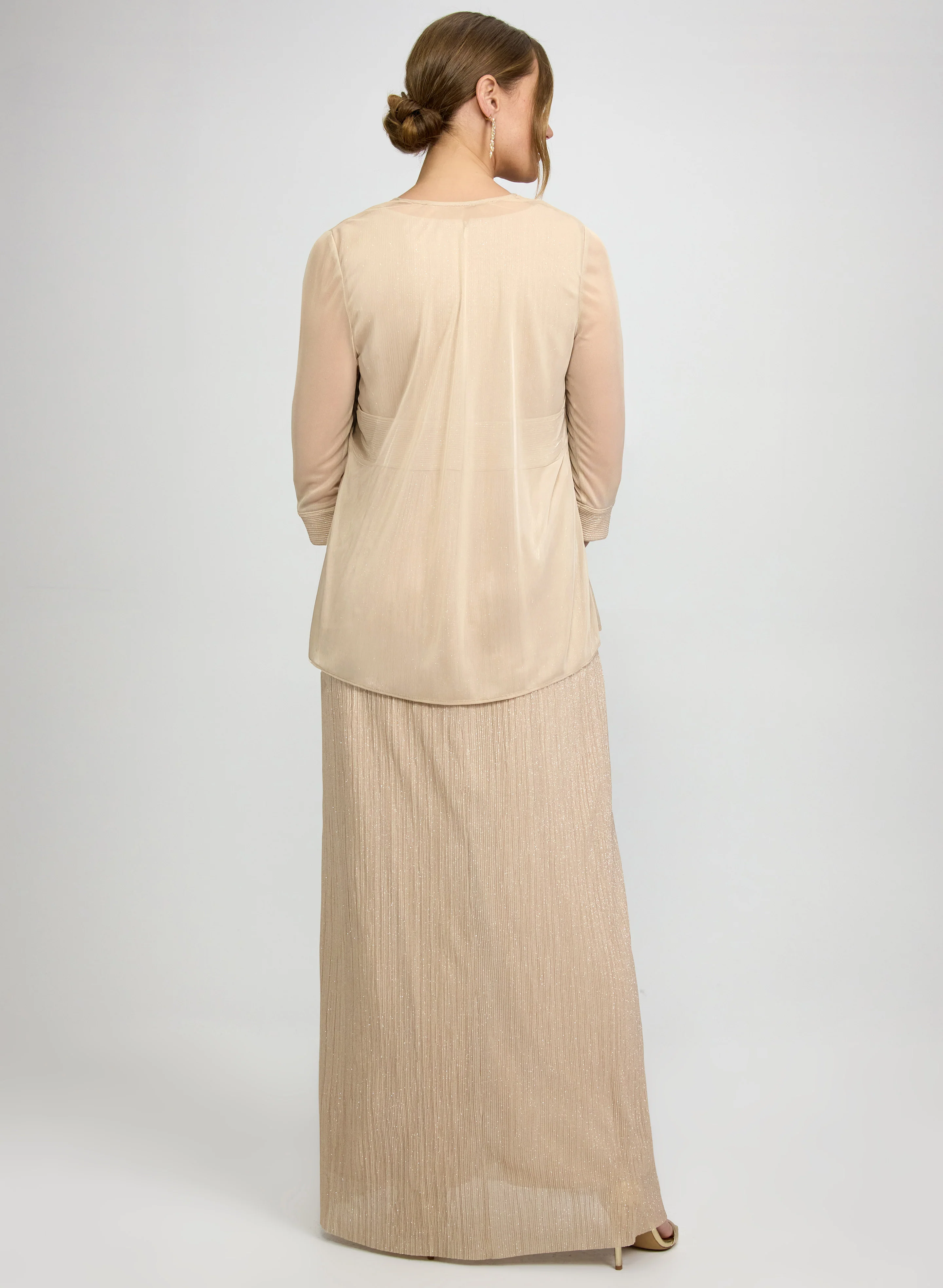 Glitter Dress & Chiffon Jacket Set - Image 4