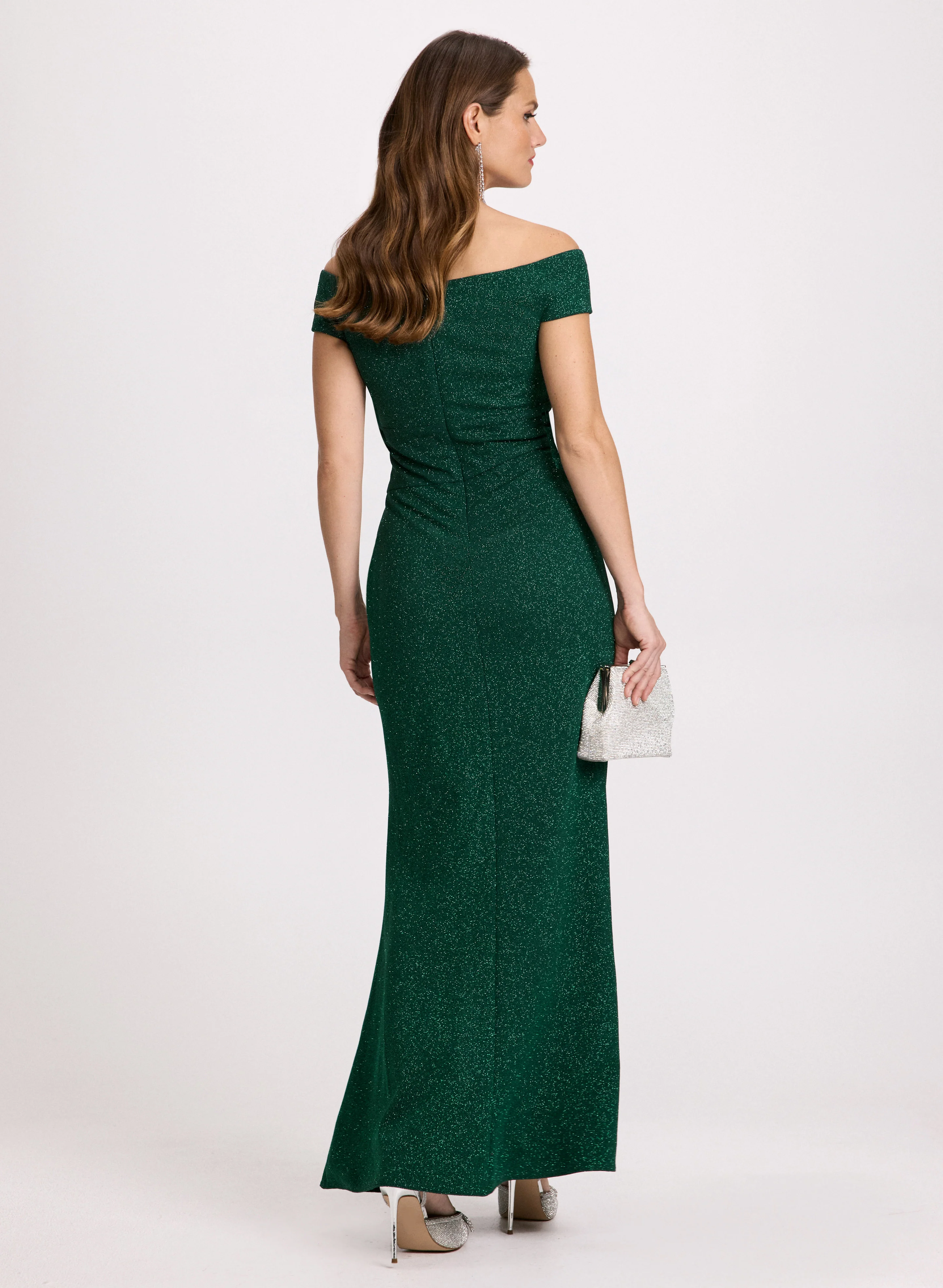 Glitter Knit Off-Shoulder Dress - Image 3