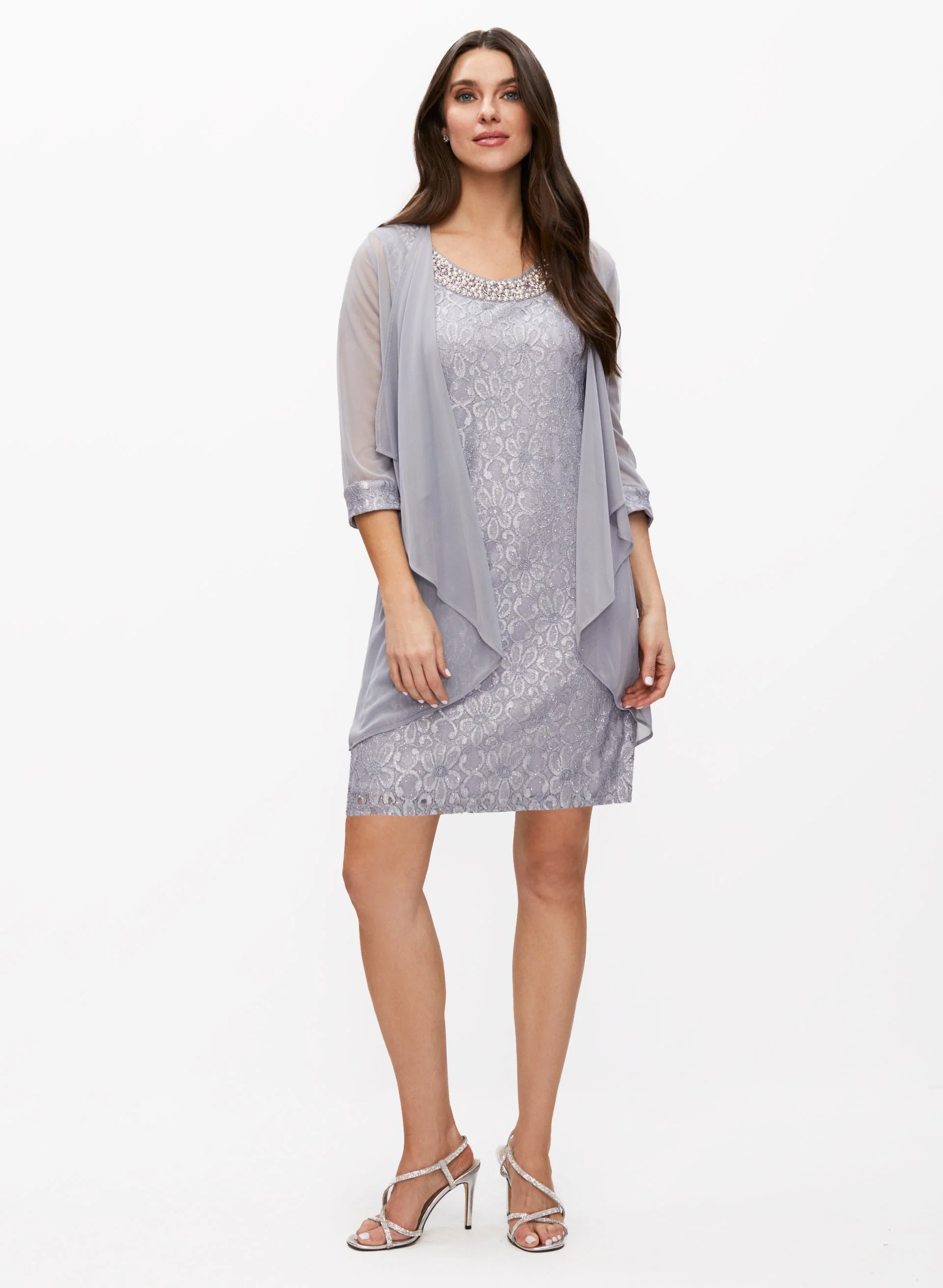 Glitter Lace Dress & Jacket