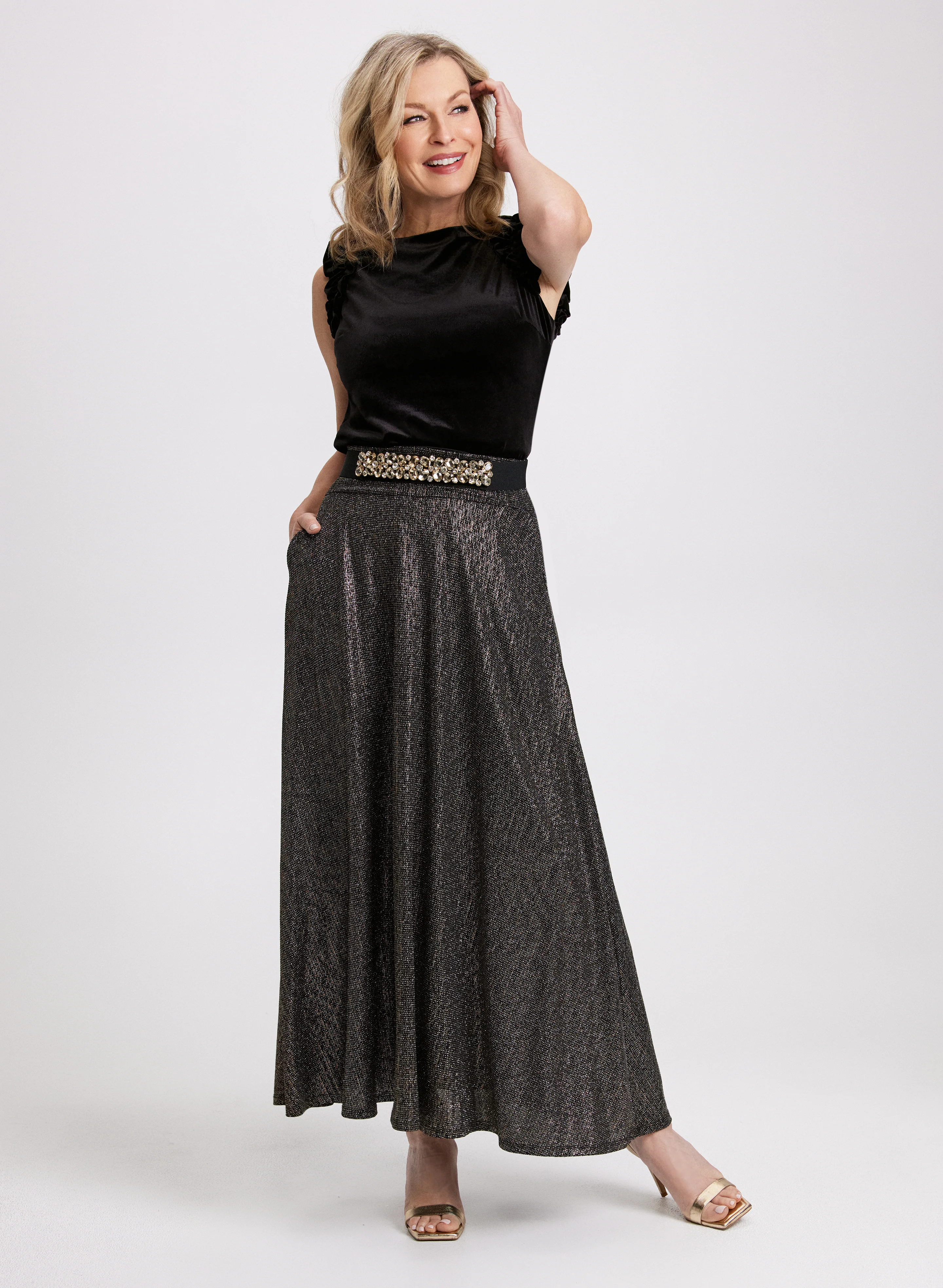 Glitter Pull-On Maxi Skirt - Image 3