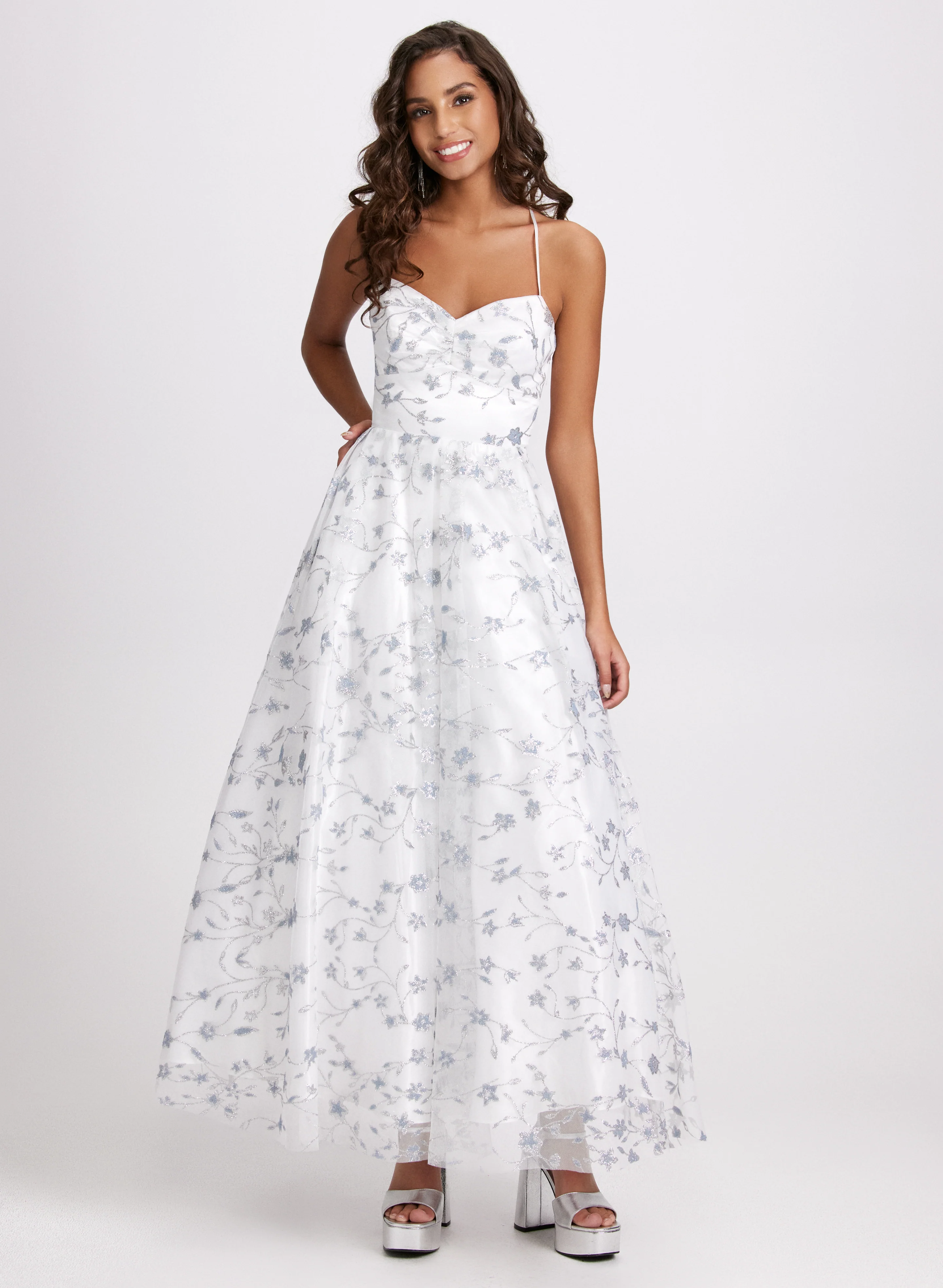 Glittery Floral Tulle Dress