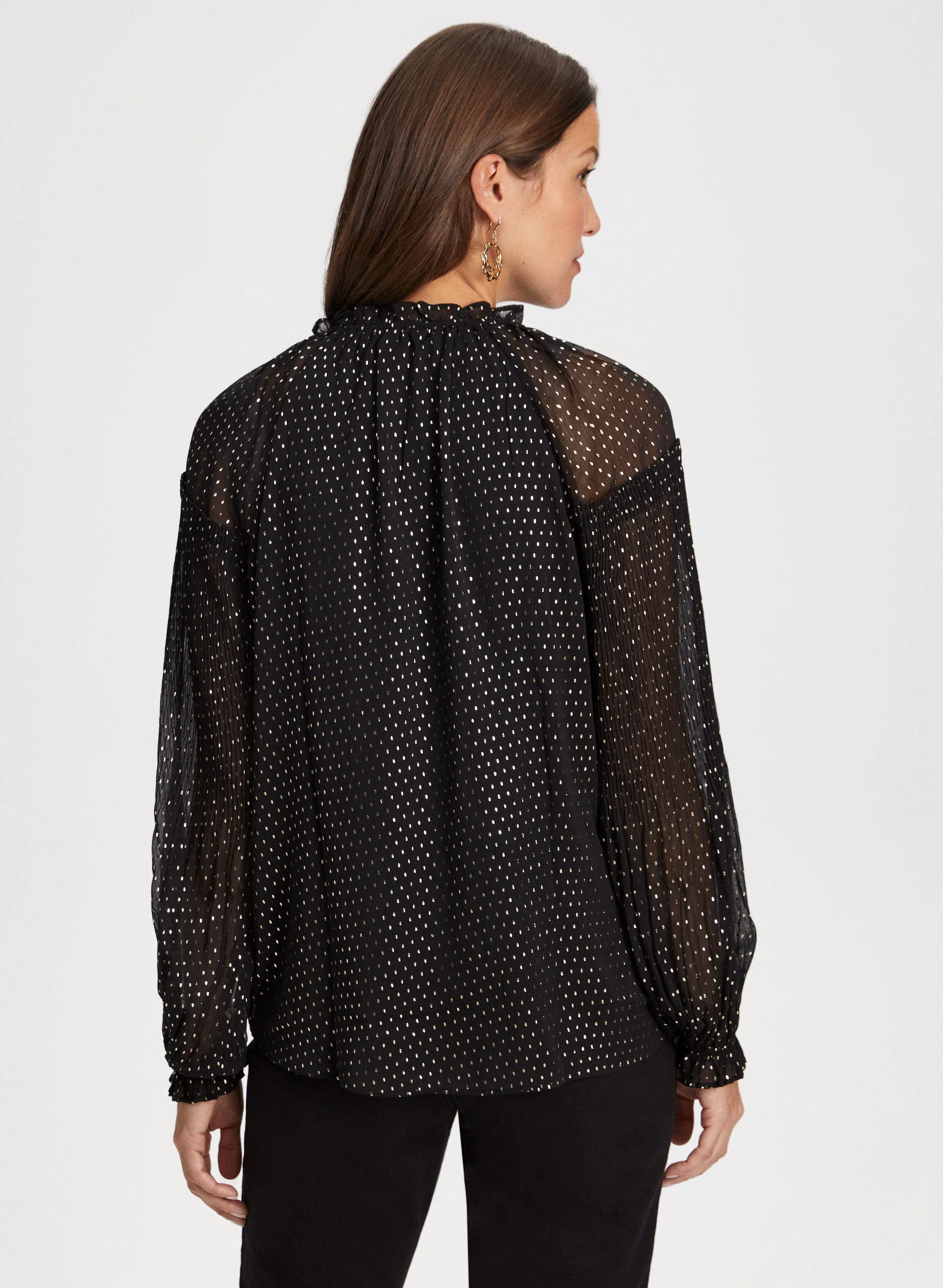 Gold Foil Popover Blouse - Image 4