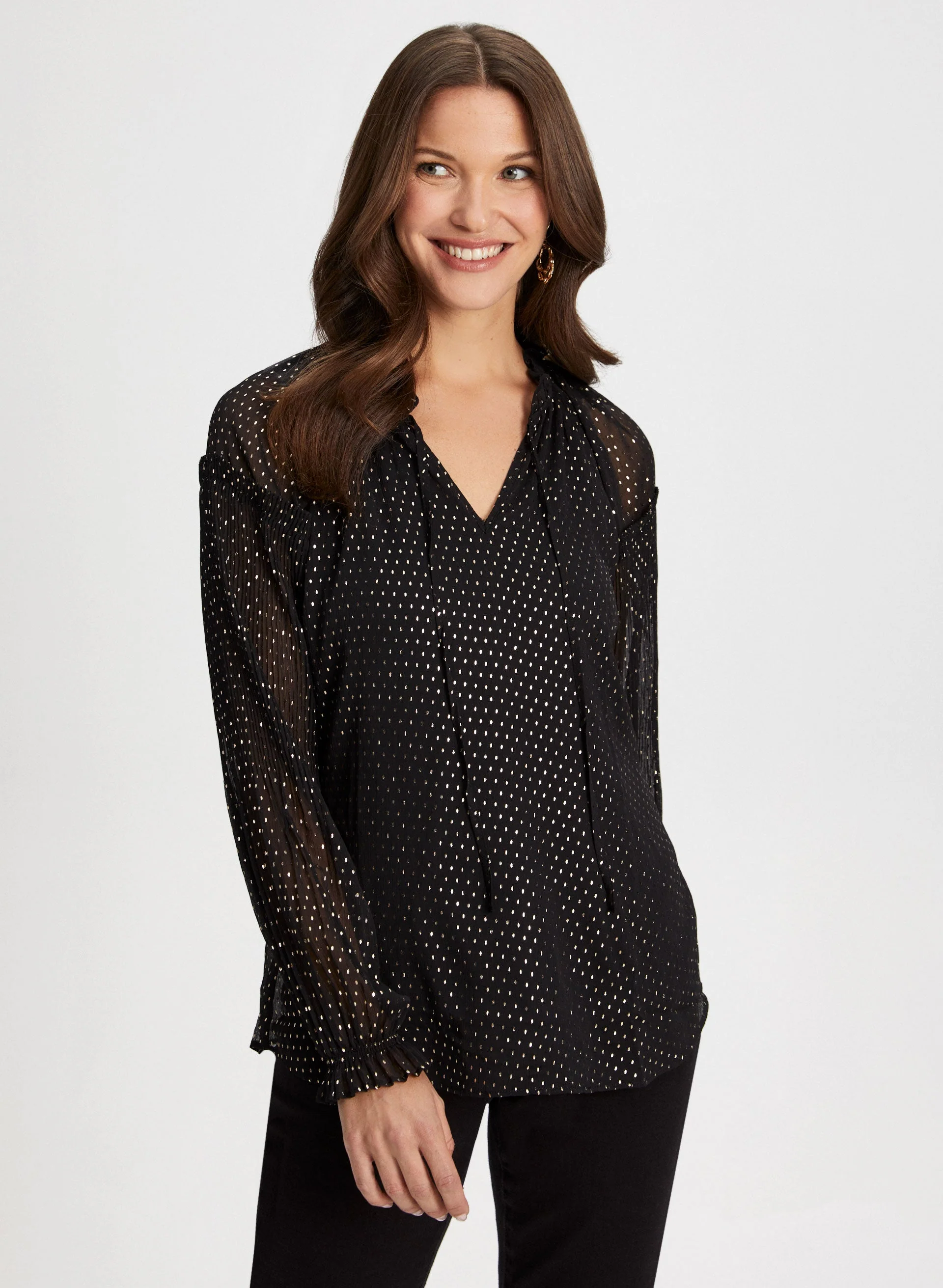 Gold Foil Popover Blouse - Image 5
