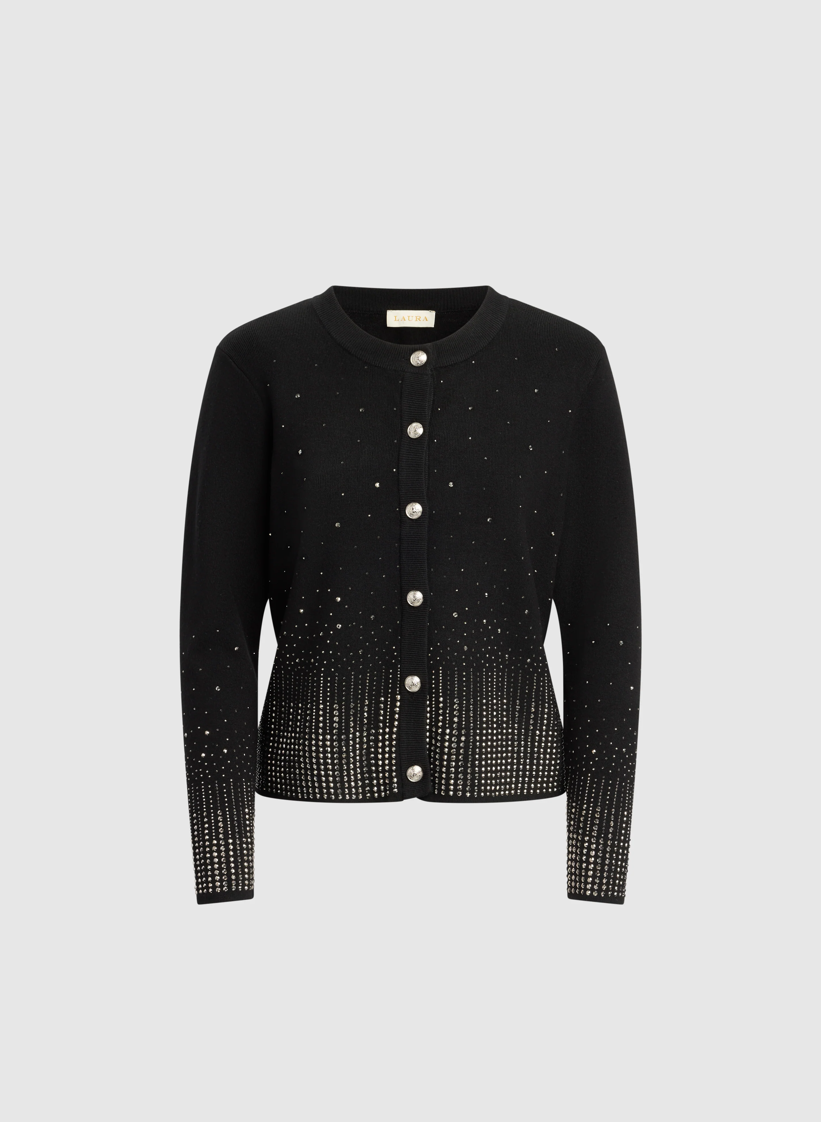 Gradient Rhinestone Embellished Cardigan - Image 6