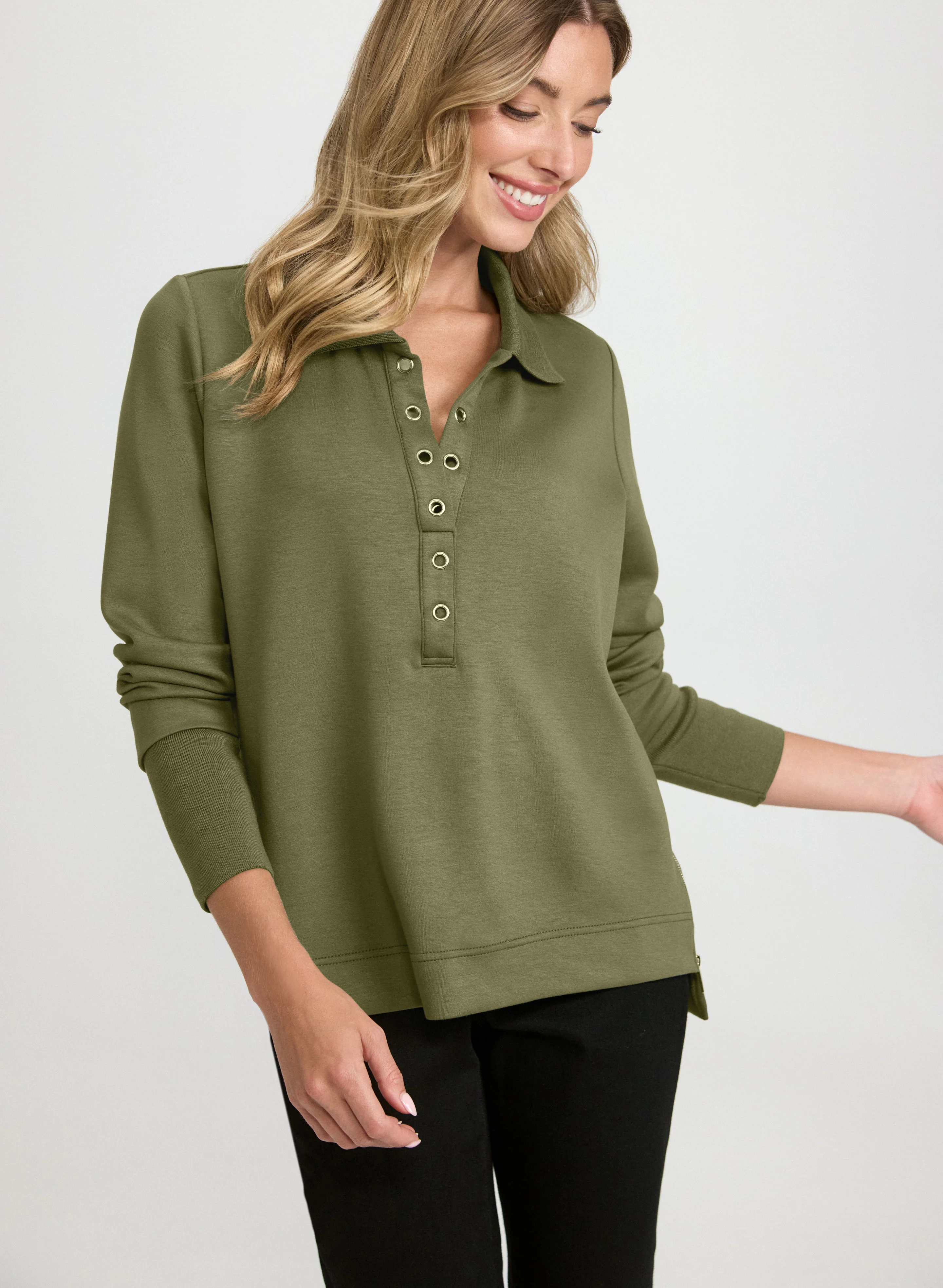 Grommet Placket Top - Image 7