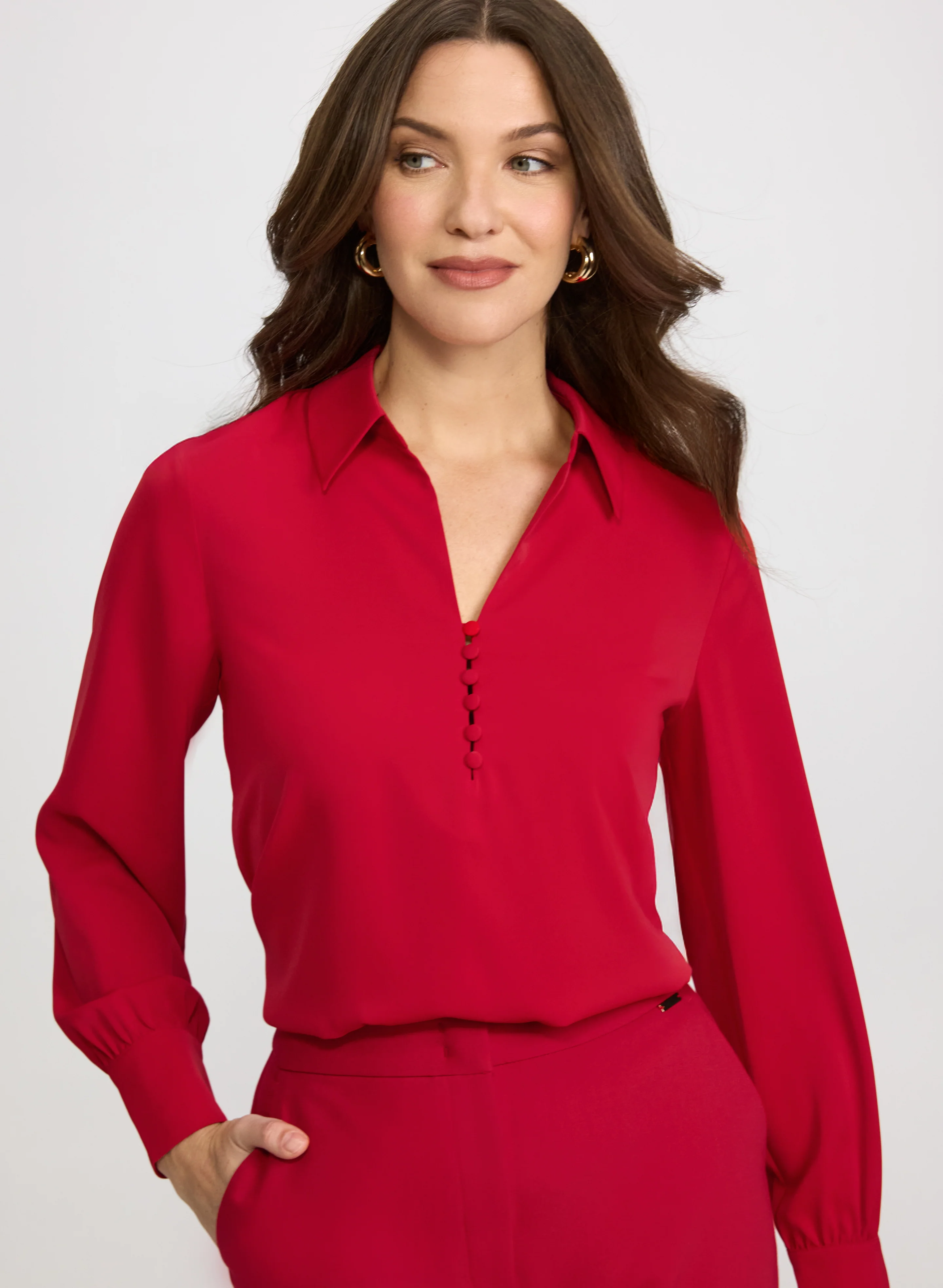 Half-Button Blouse