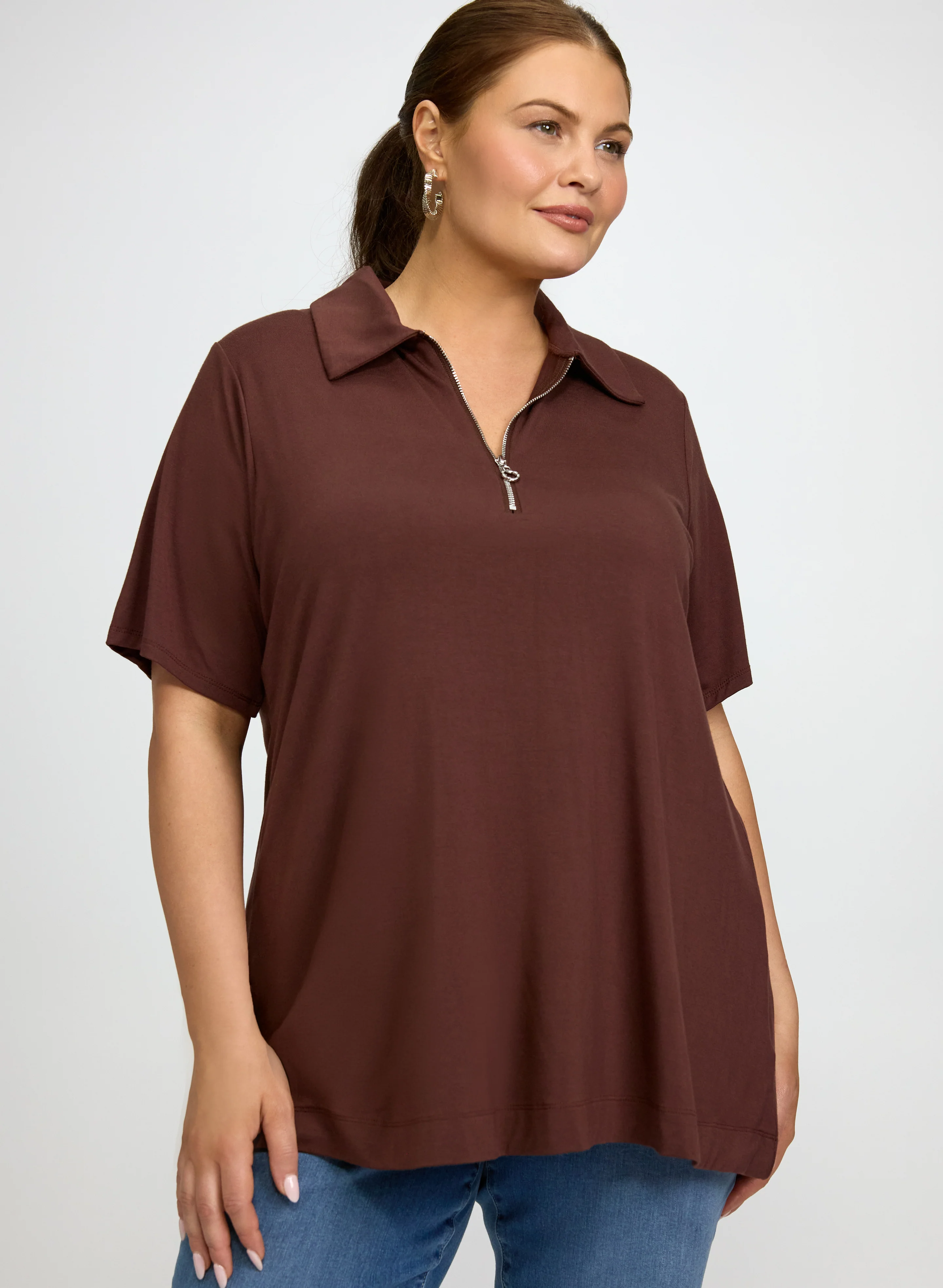 Half-Zip Polo Top