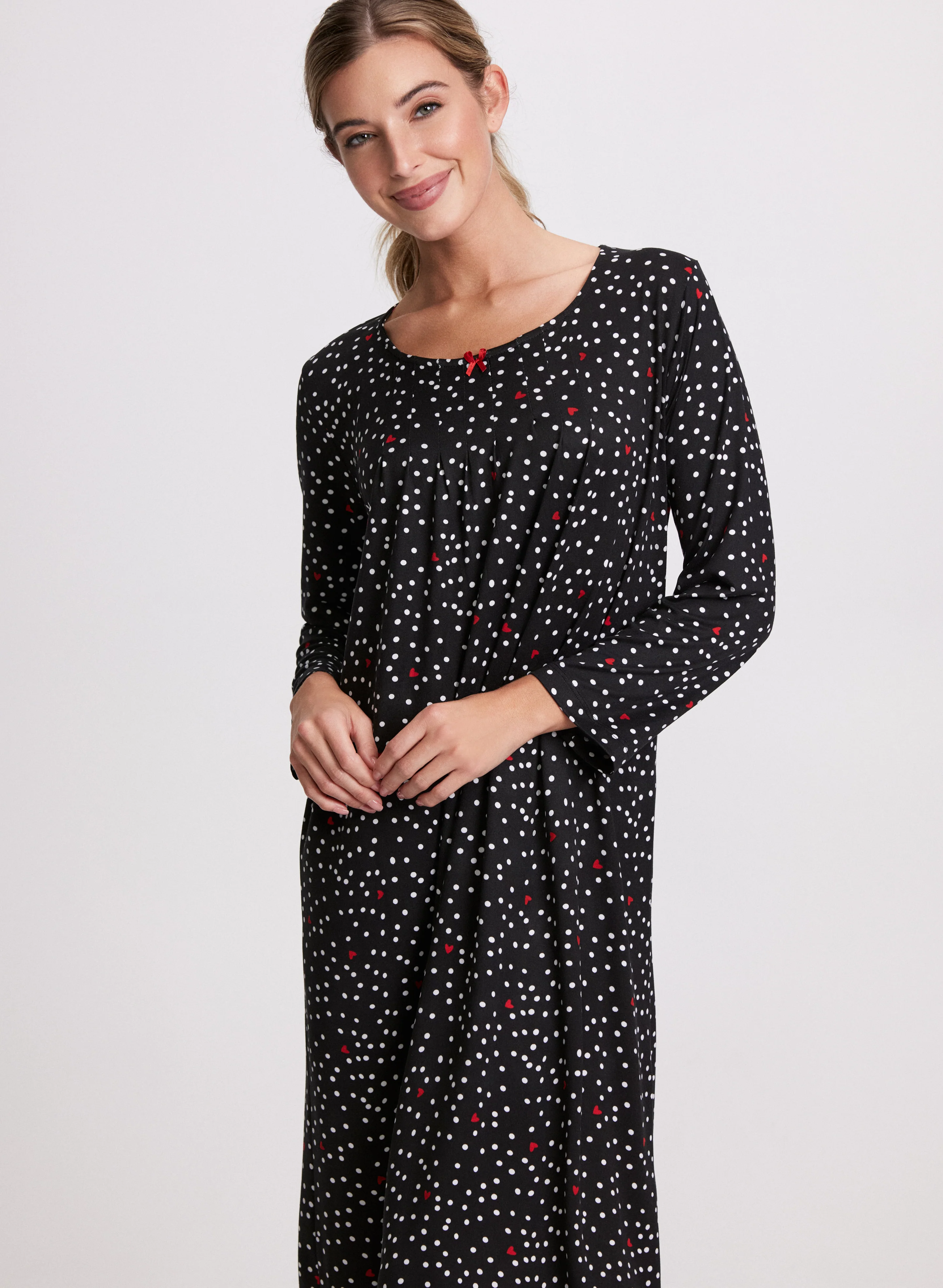 Heart & Polka Dot Print Nightgown - Image 4