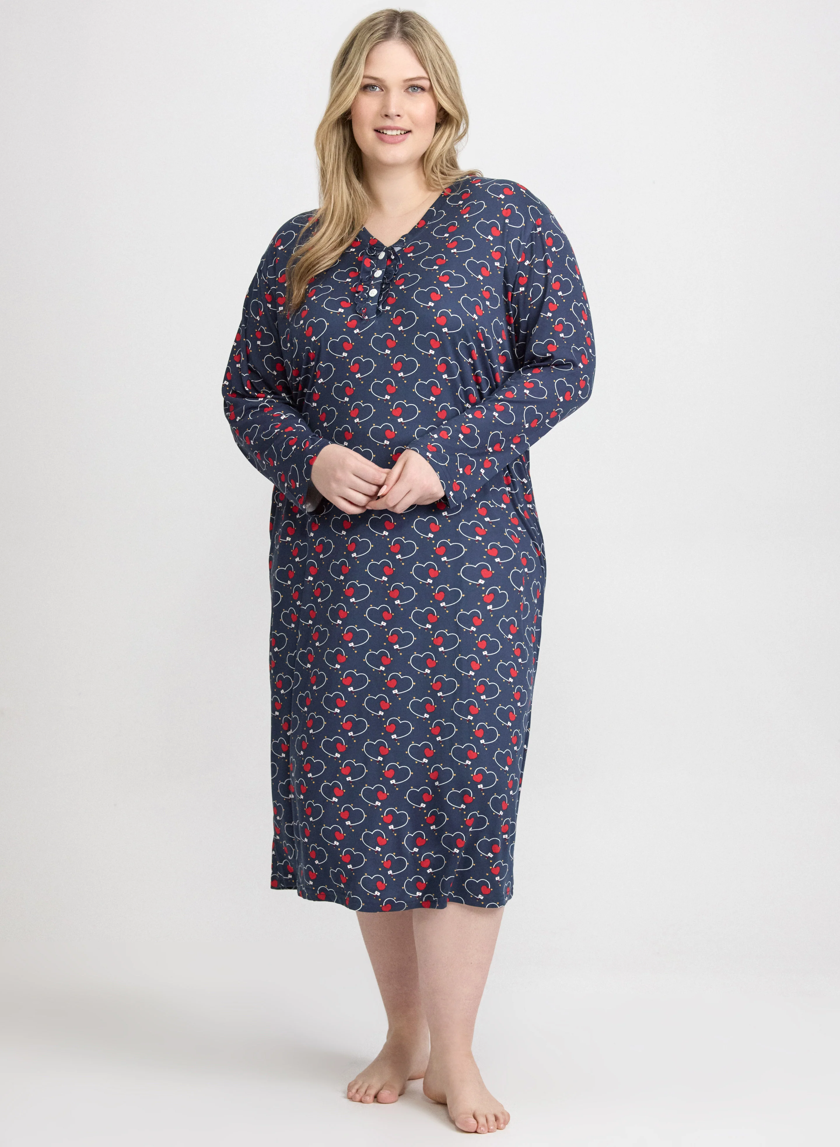 Heart Print Nightgown
