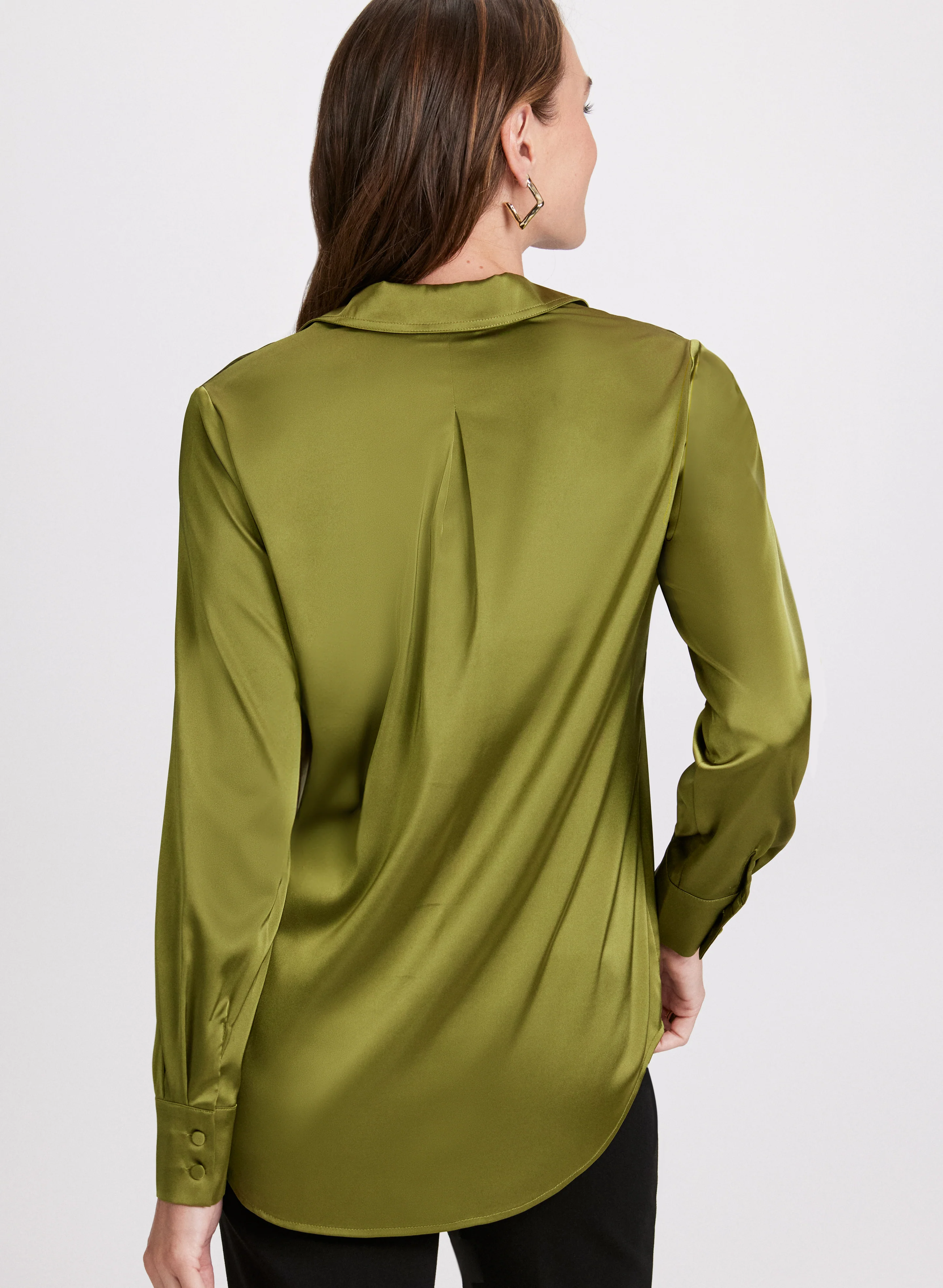 High-Low Satin Blouse - Image 4