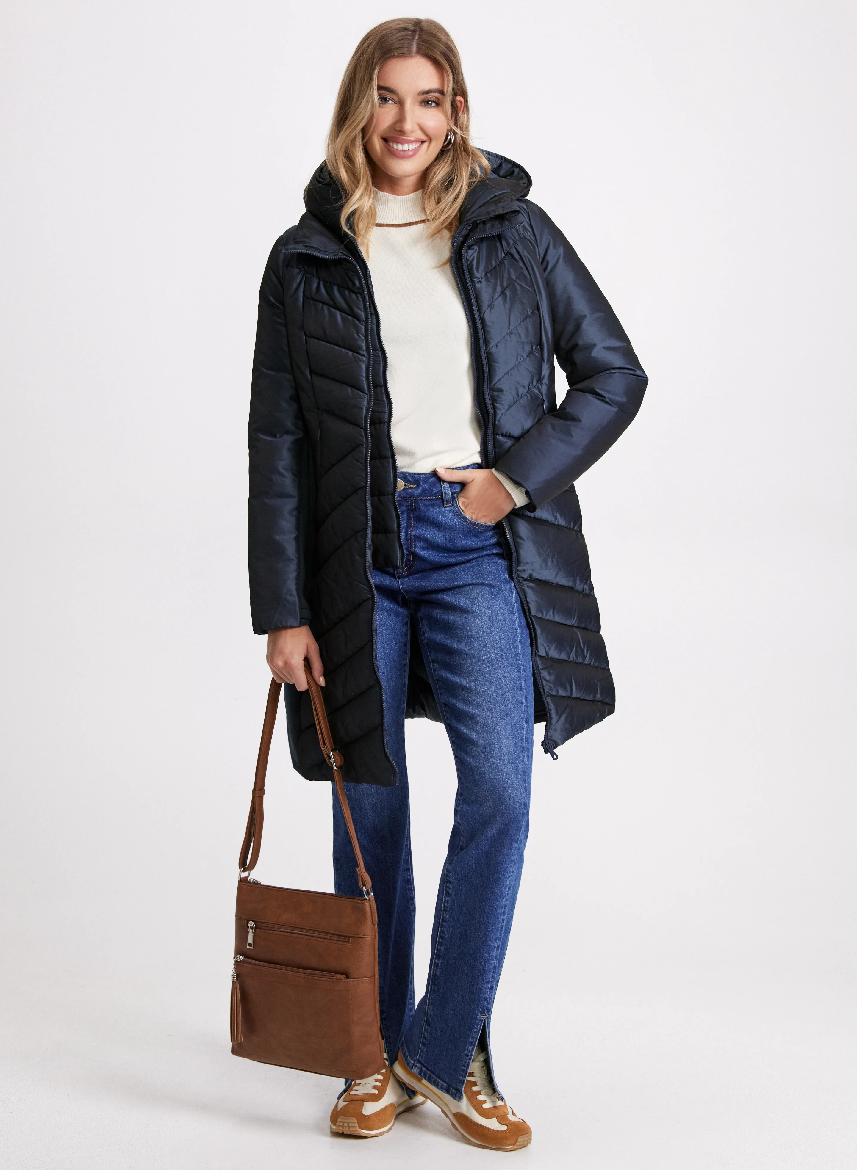 Hooded Iridescent Puffer Coat - Image 2