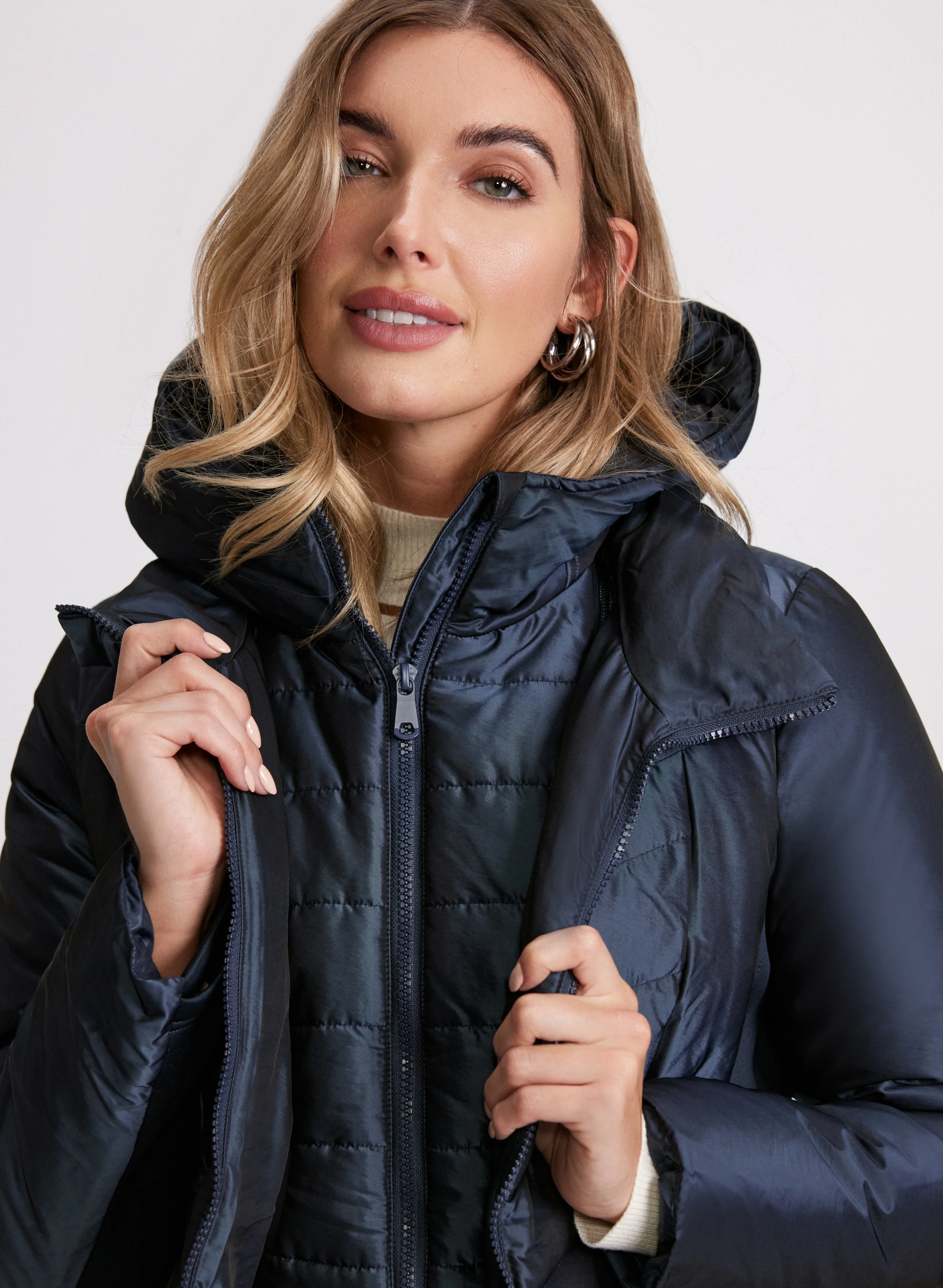 Hooded Iridescent Puffer Coat - Image 4