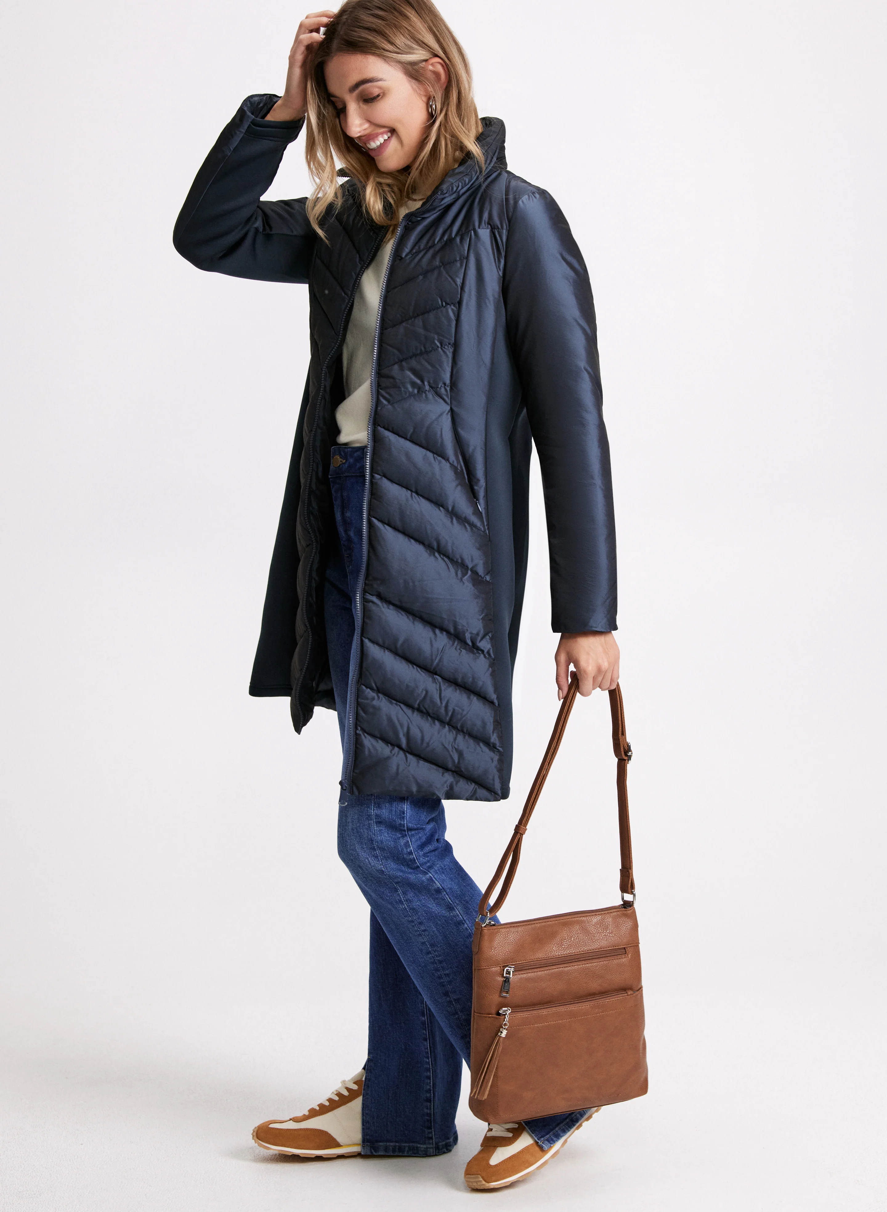 Hooded Iridescent Puffer Coat - Image 7