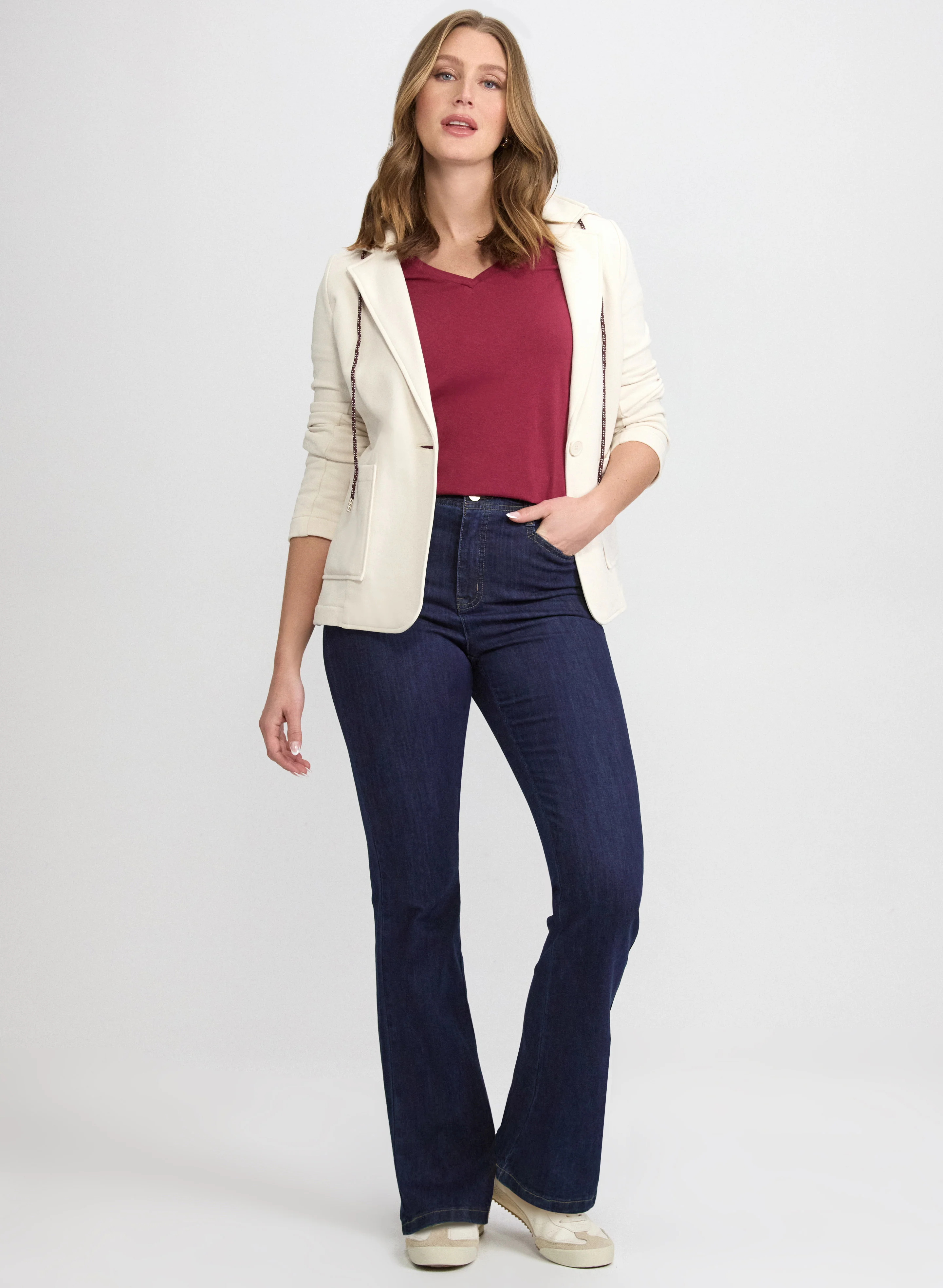 Hooded Notch Collar Jacket - Image 3