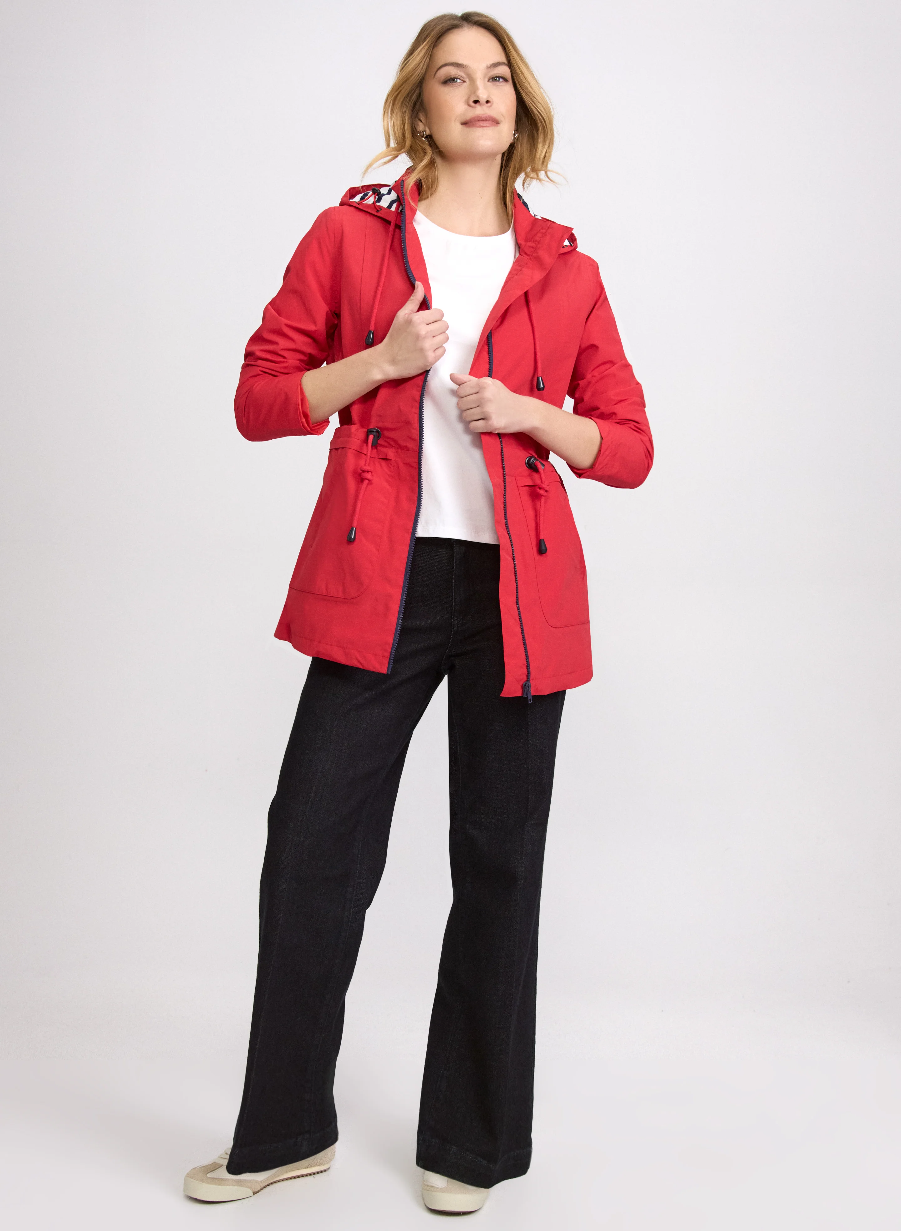 Hooded Nylon Rain Coat - Image 3