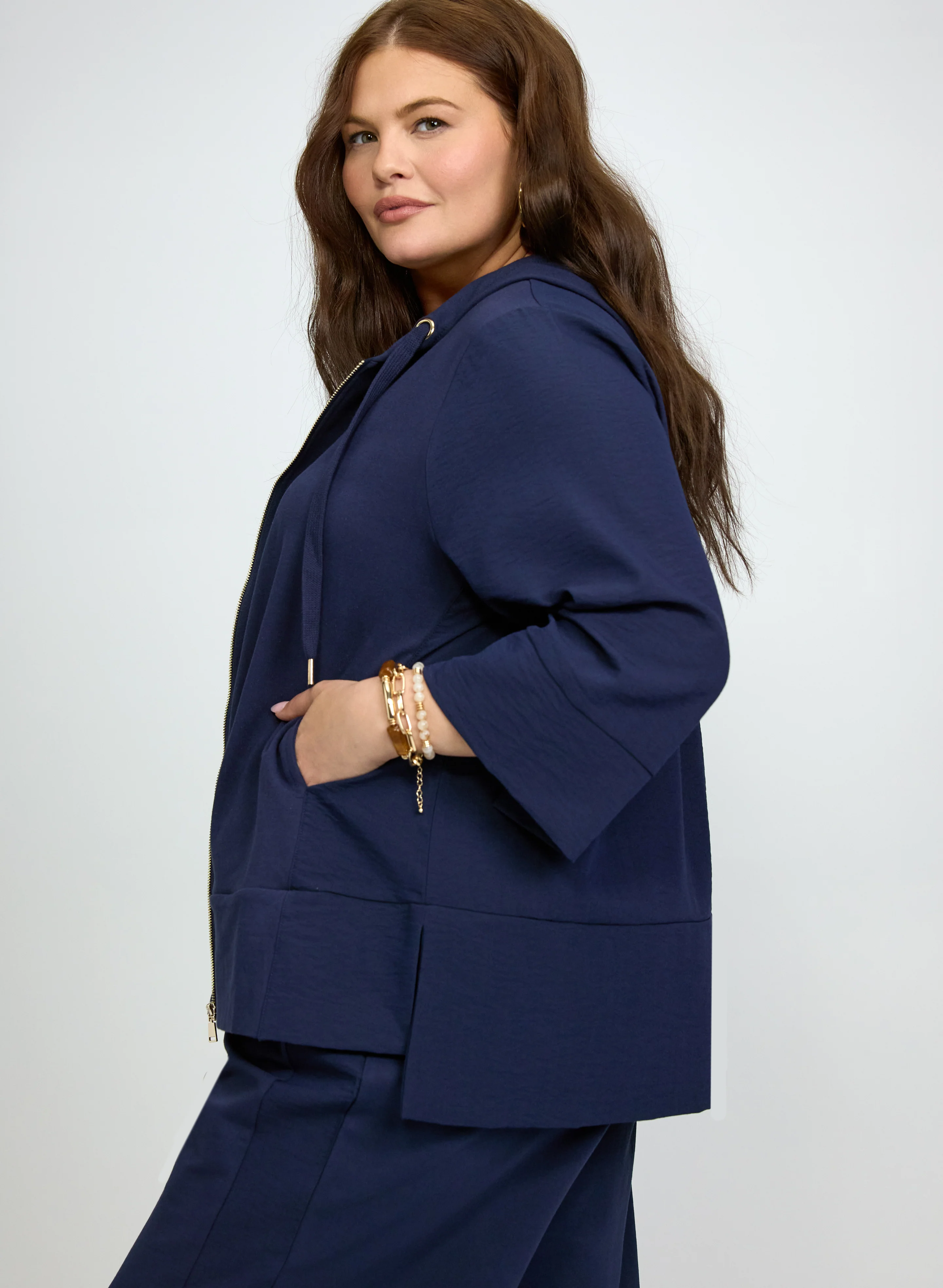 Hooded Zip Front Top - Image 2