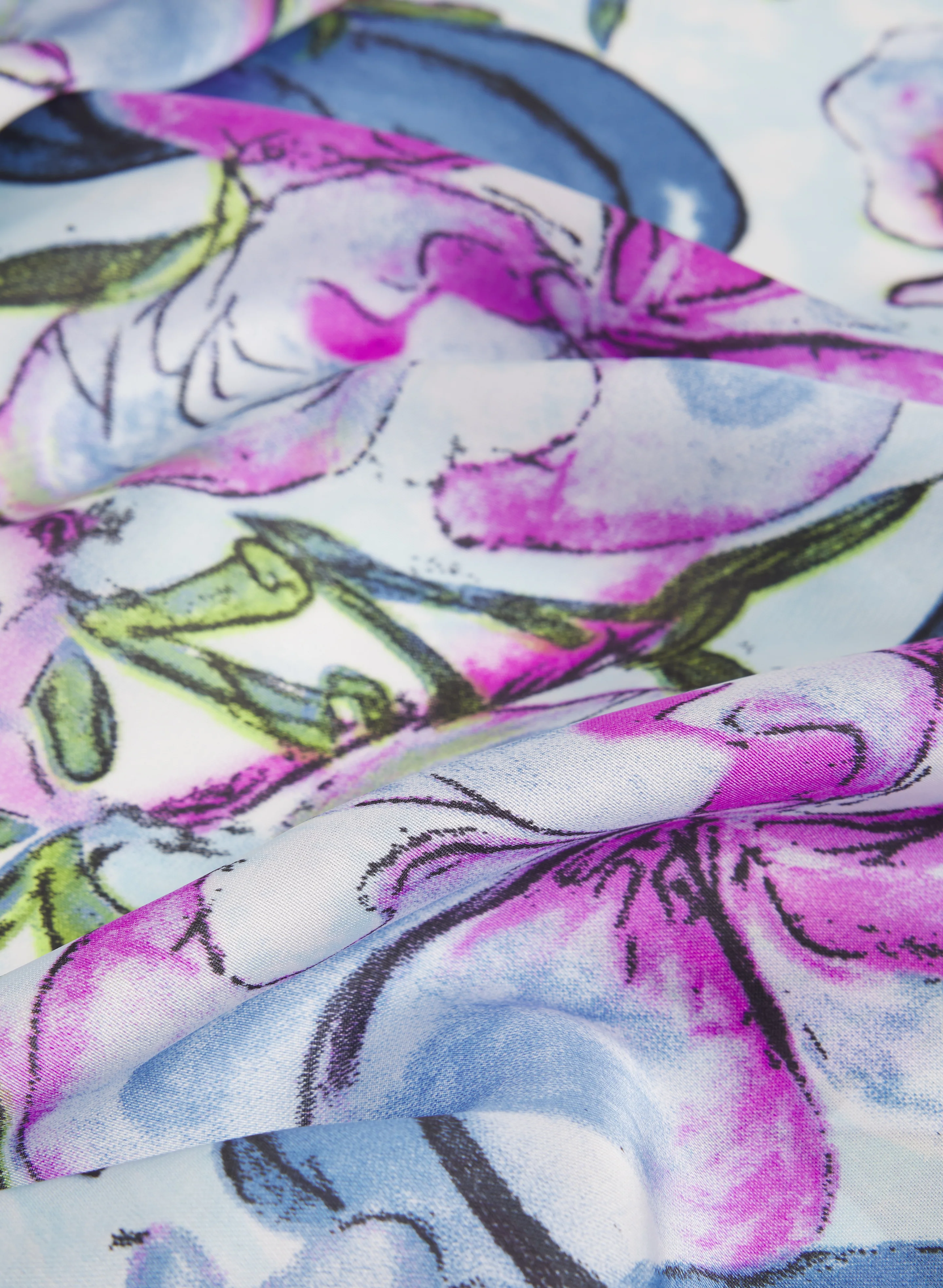 Illustrated Floral Print Scarf - Image 2