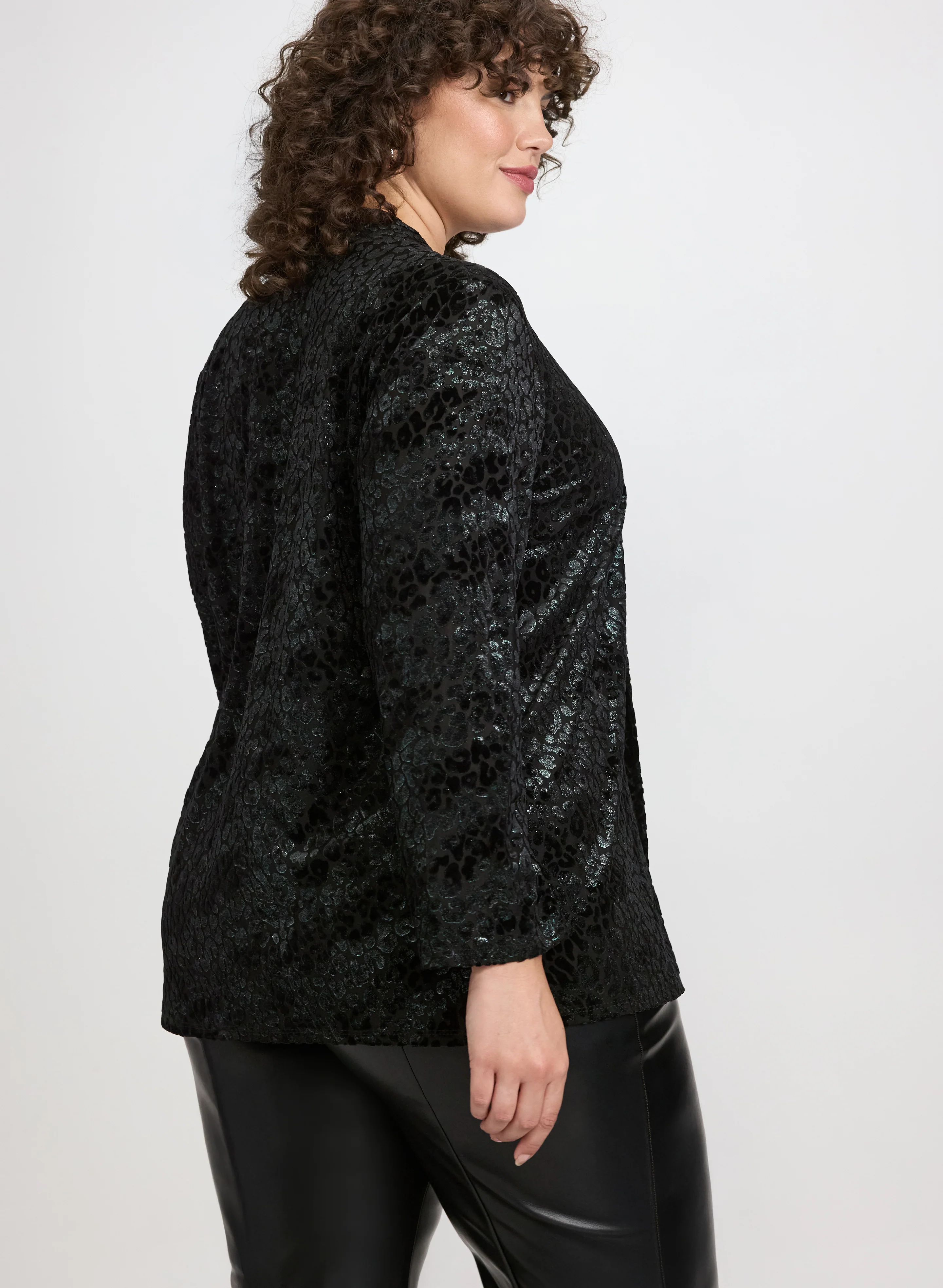 Iridescent Leopard Motif Cardigan - Image 4