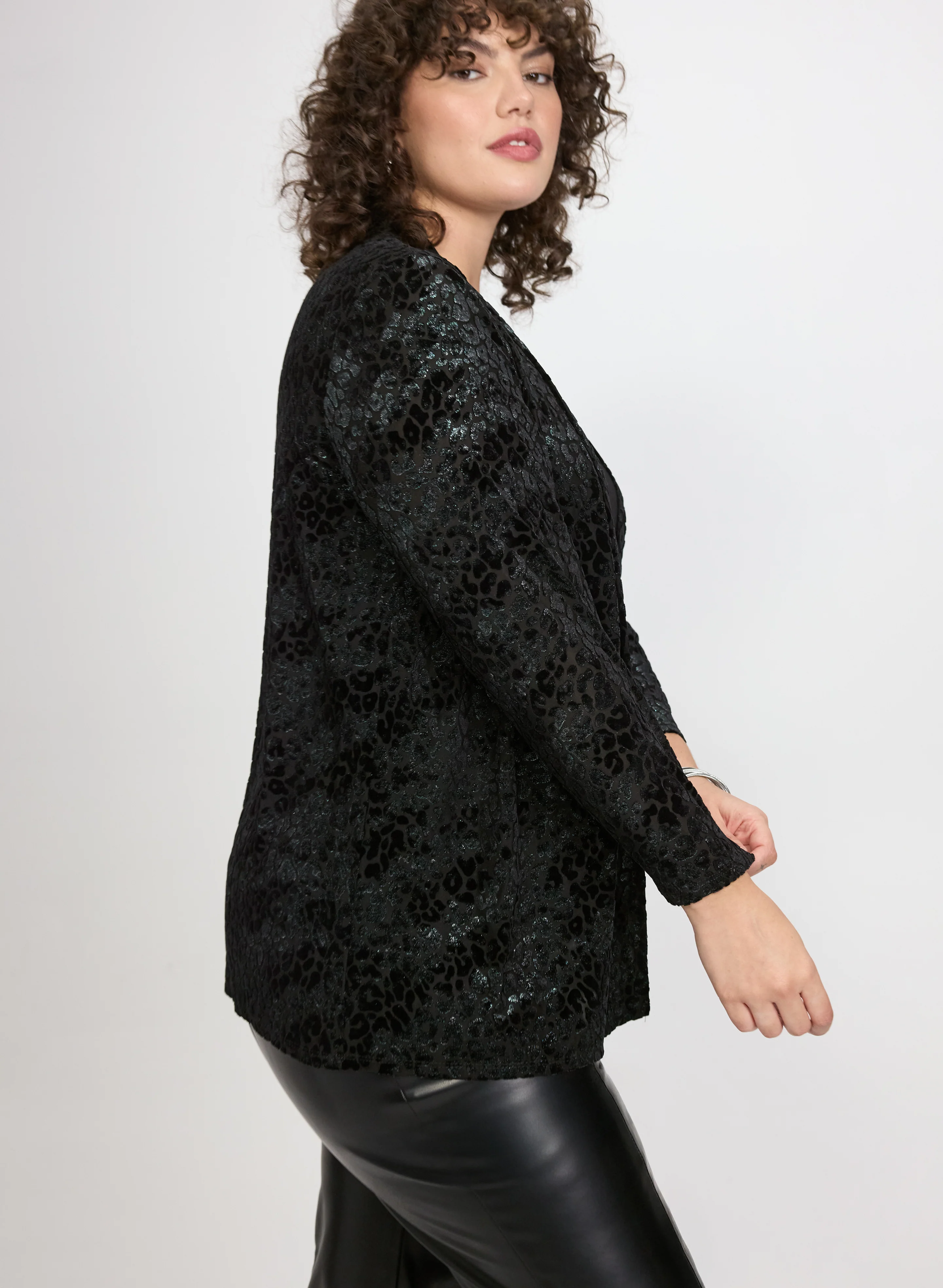 Iridescent Leopard Motif Cardigan - Image 5