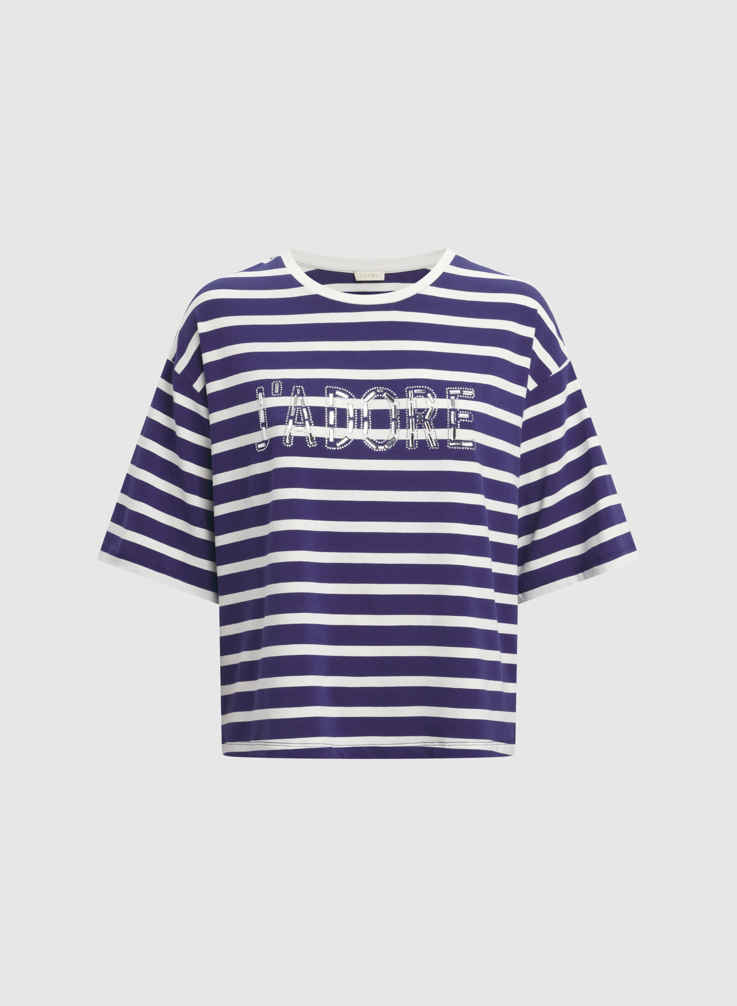 'J'Adore' Stripe T-Shirt - Image 6
