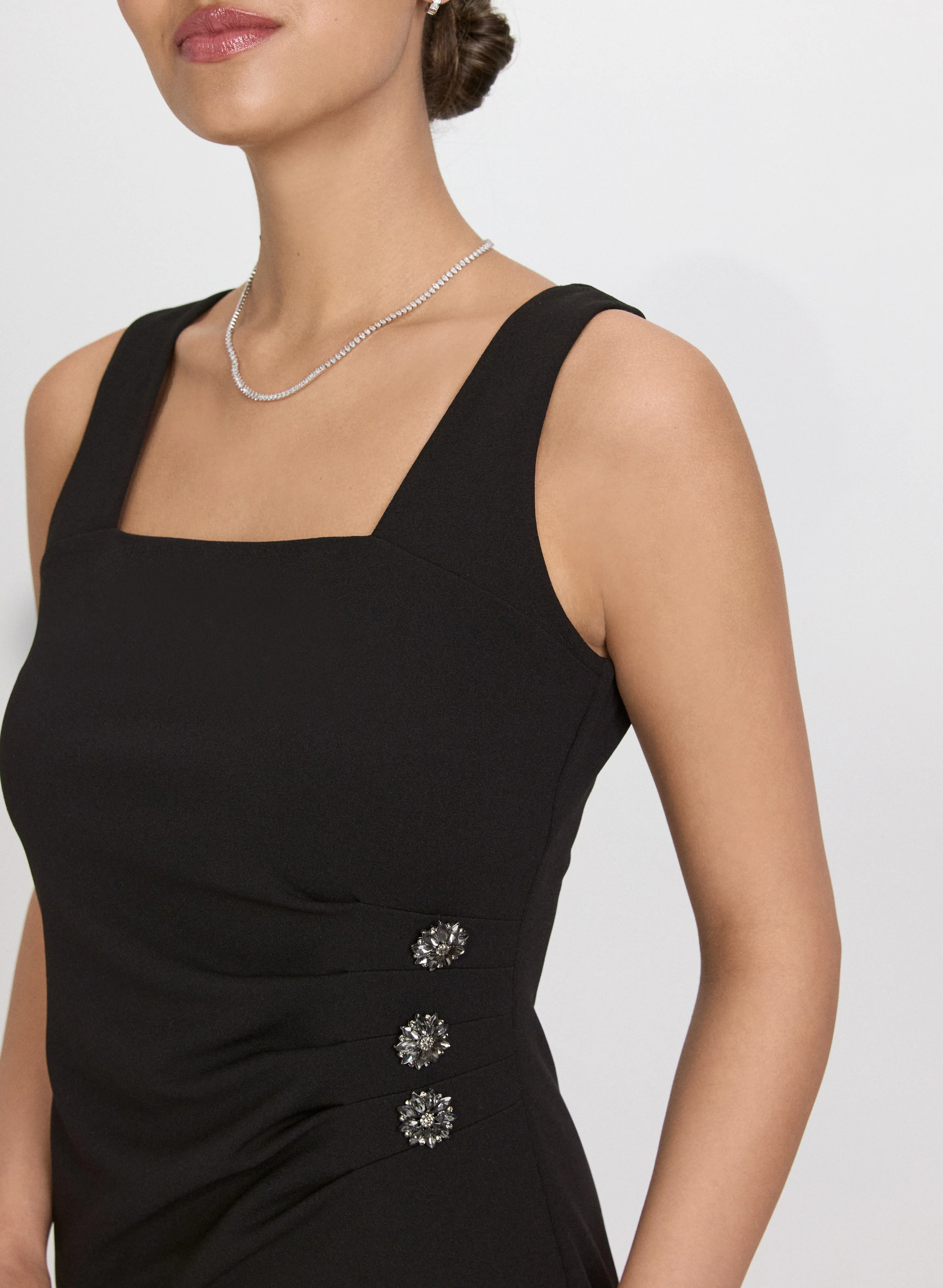 Jeweled Button Detail Dress - Image 2