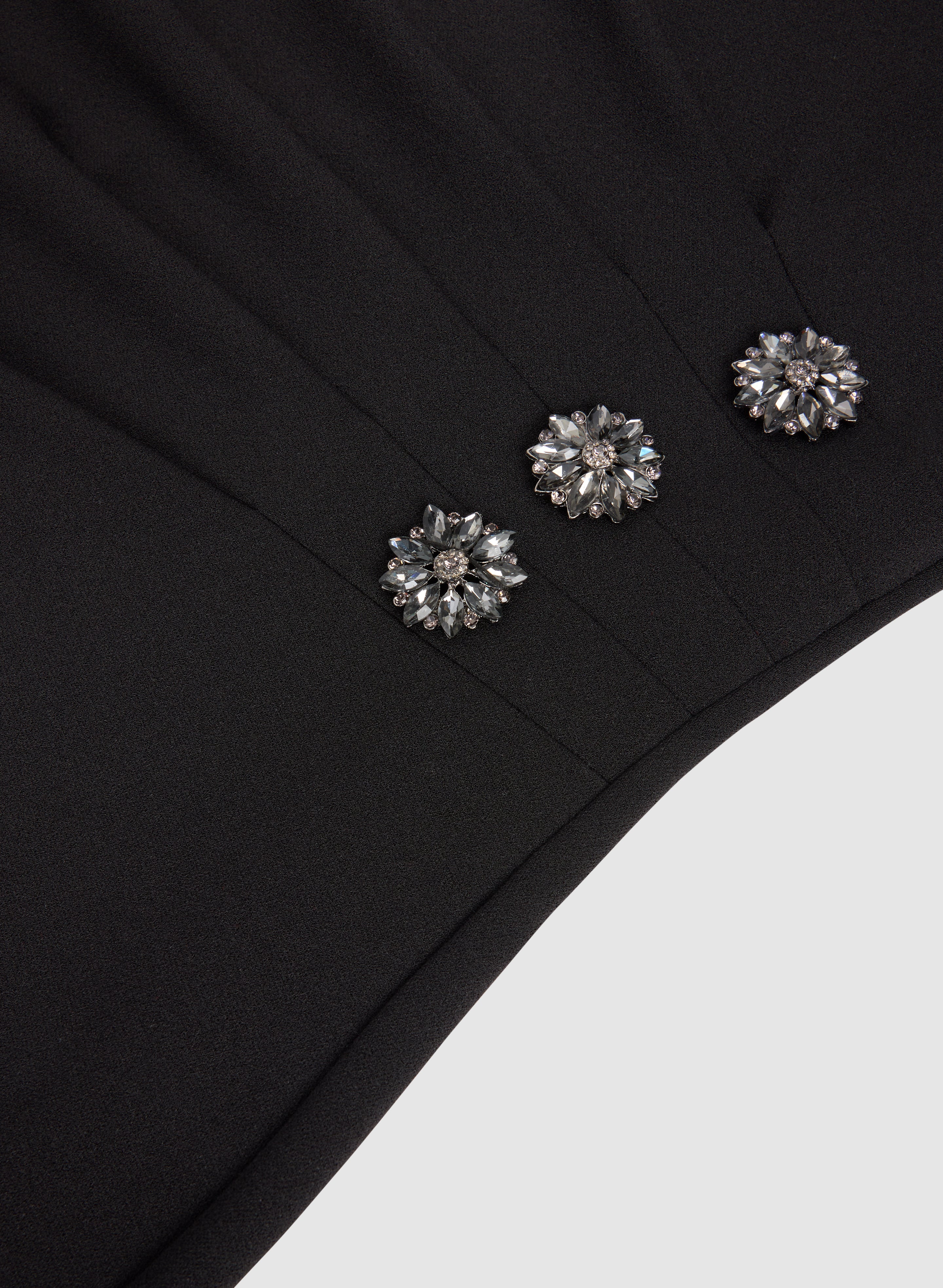 Jeweled Button Detail Dress - Image 7
