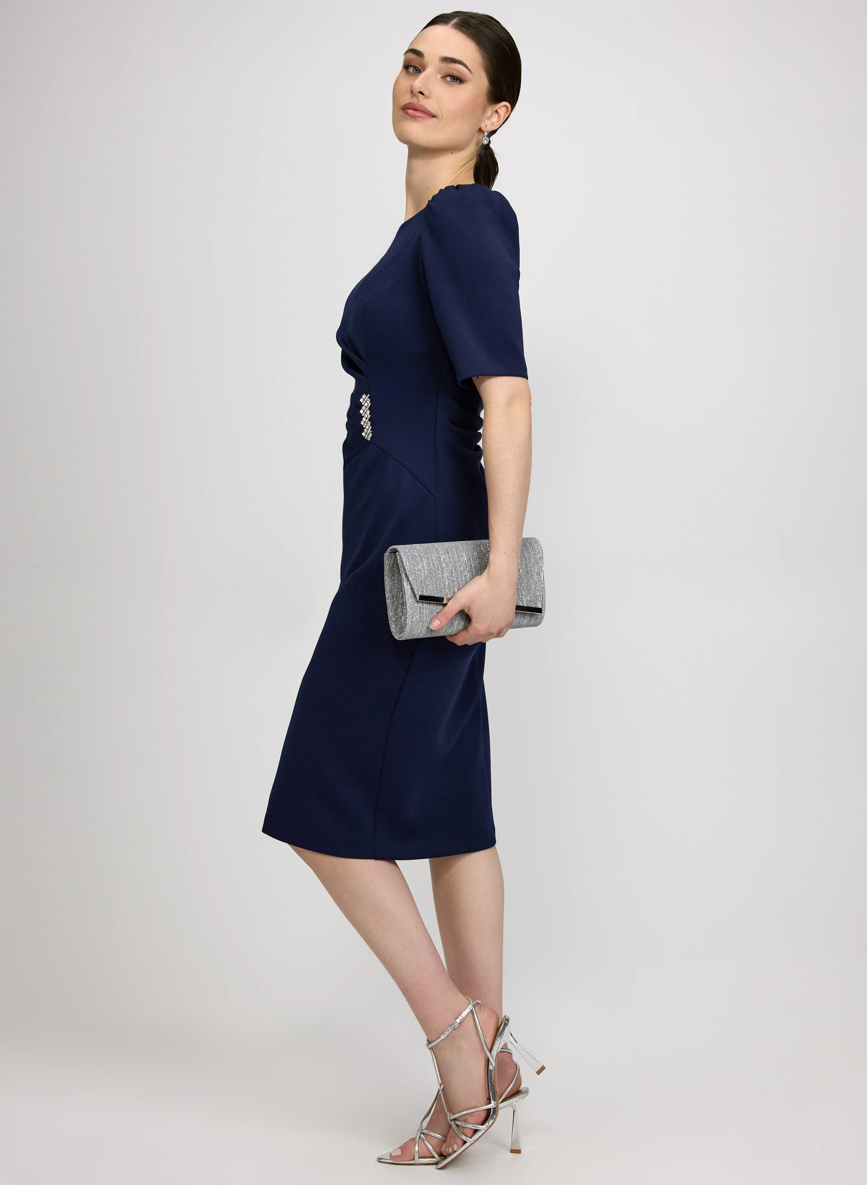 Jeweled Puff Sleeve Dress - Image 2