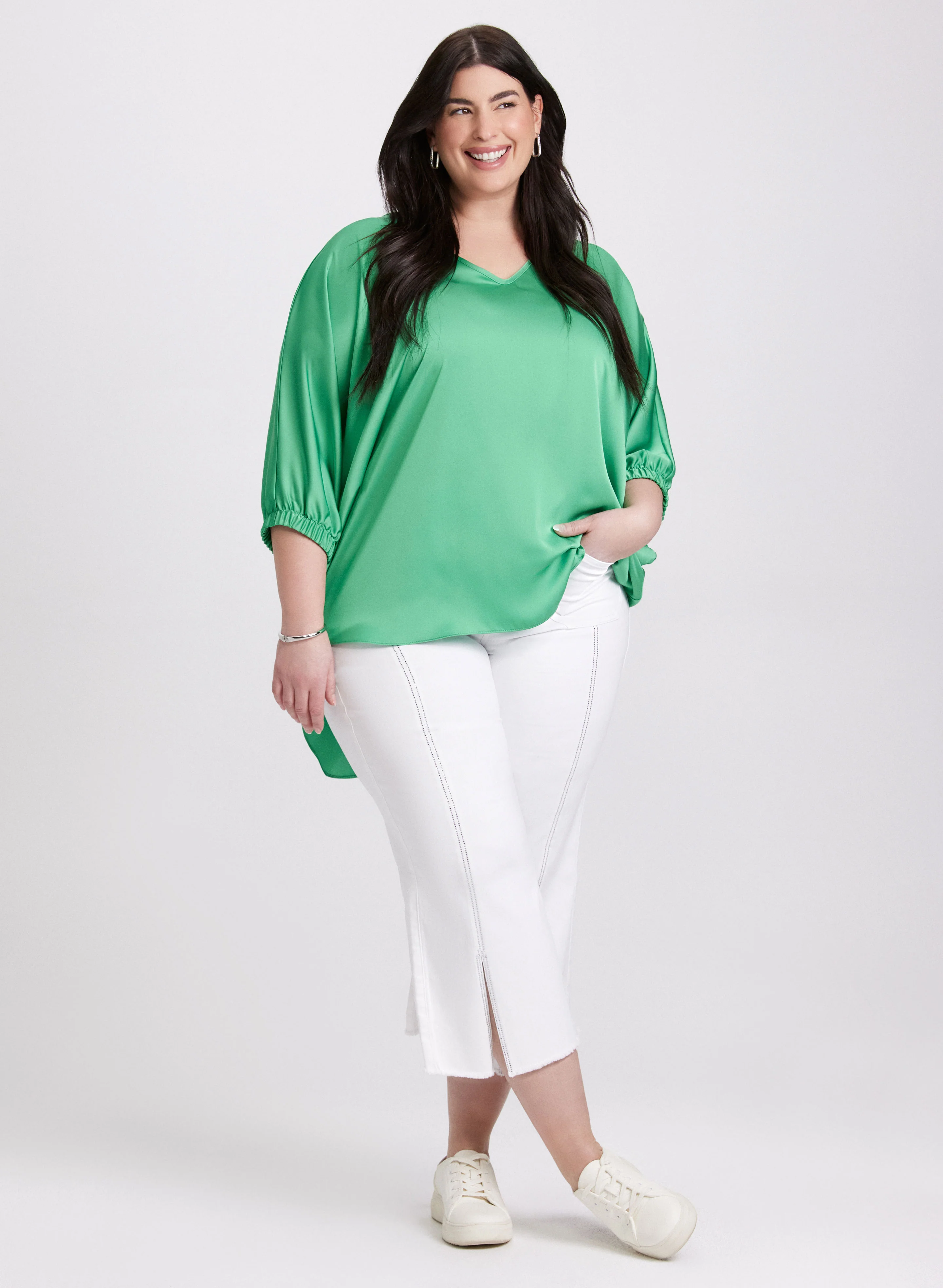 Joseph Ribkoff - Asymmetric Satin Blouse - Image 3